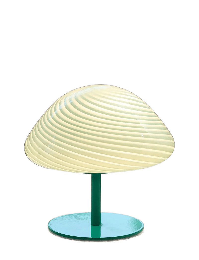 Halo Design - Mini mush table lamp, glass head, metal base - schreibtisch- & tischlampen - turquoise - 5
