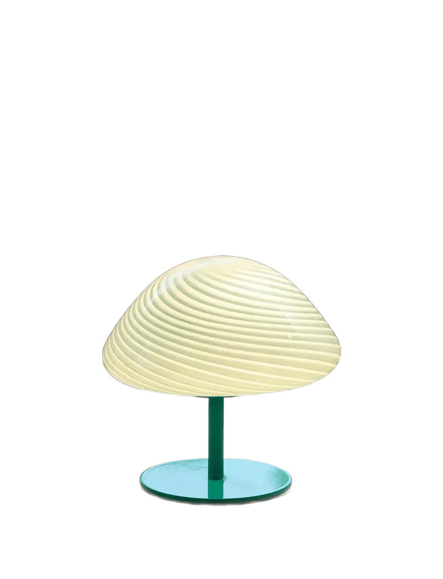Halo Design - Mini mush table lamp, glass head, metal base - schreibtisch- & tischlampen - turquoise - 5