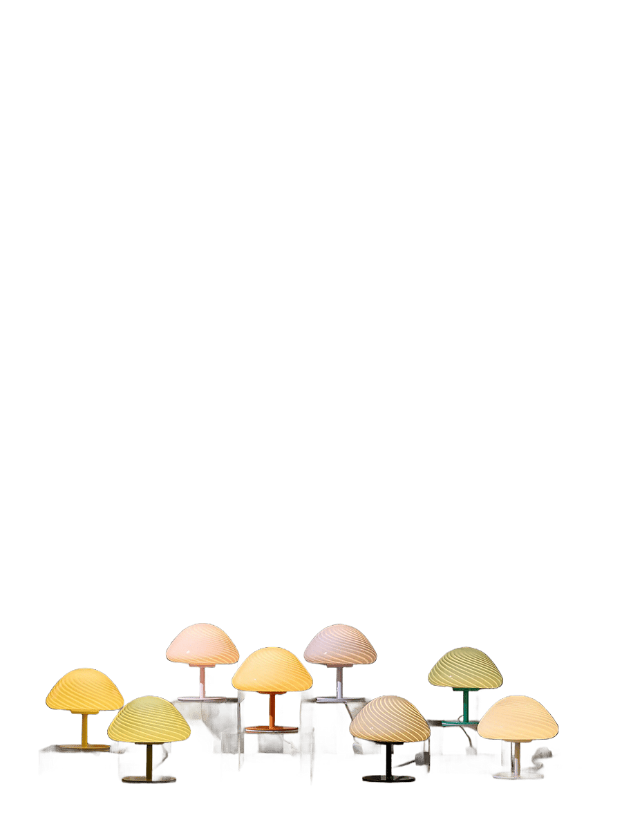 Halo Design - Candy Mini mush table lamp, glass head, metal base - laualambid - olive - 4
