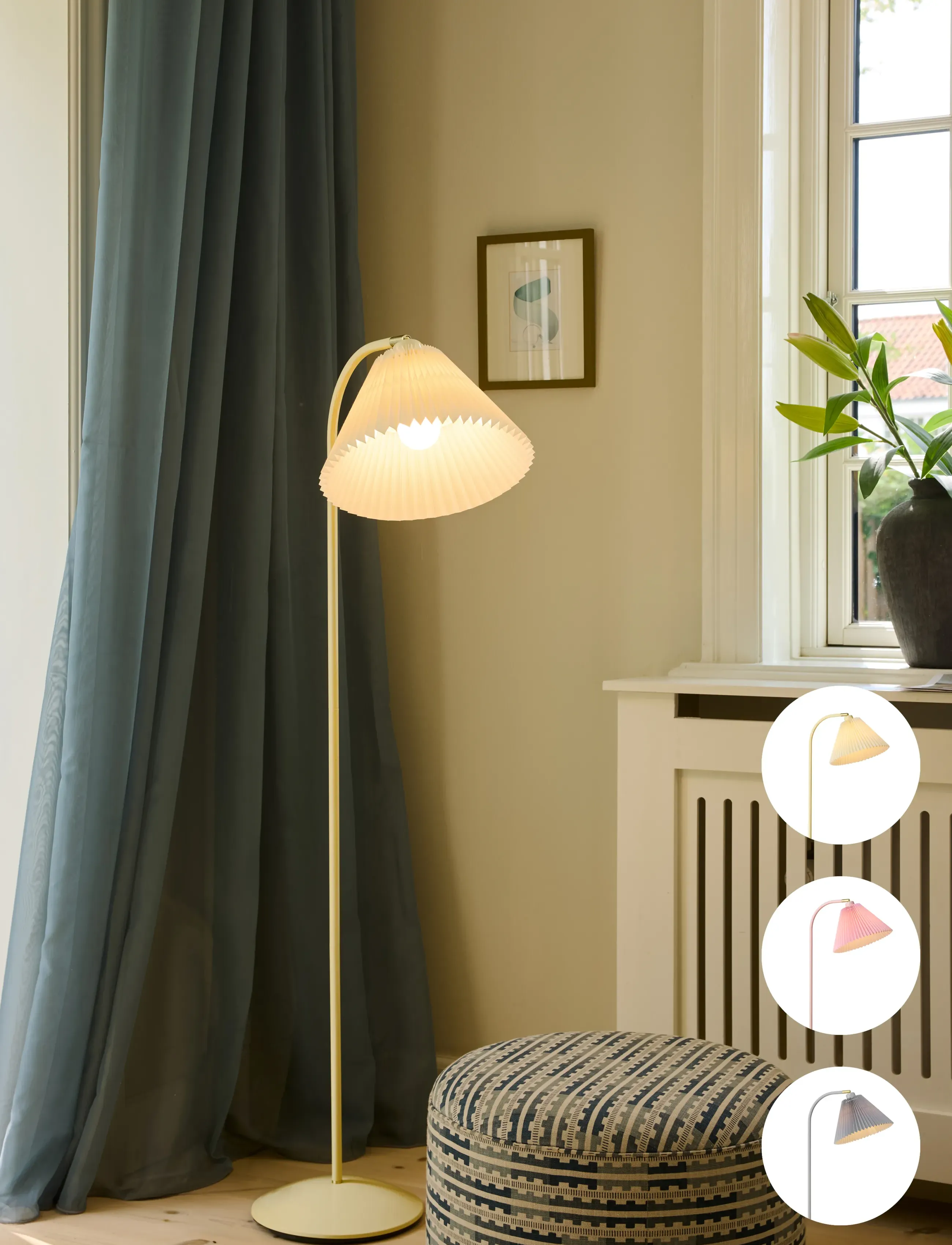 Halo Design - Medina Standerlampe Creme/Yellow - golvlampor - cream - 3