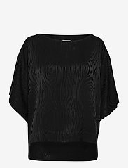 hálo - Kaarna box shirt - blūzes ar īsām piedurknēm - black - 0