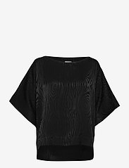 hálo - Kaarna box shirt - kurzämlige blusen - black - 1