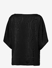 hálo - Kaarna box shirt - lyhythihaiset puserot - black - 2