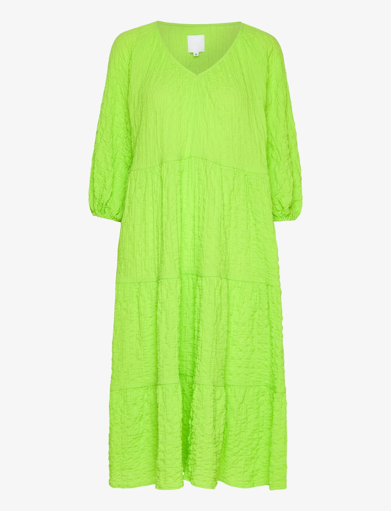 hálo - KAJO crinkled midi dress - feestelijke kleding voor outlet-prijzen - lime green - 0
