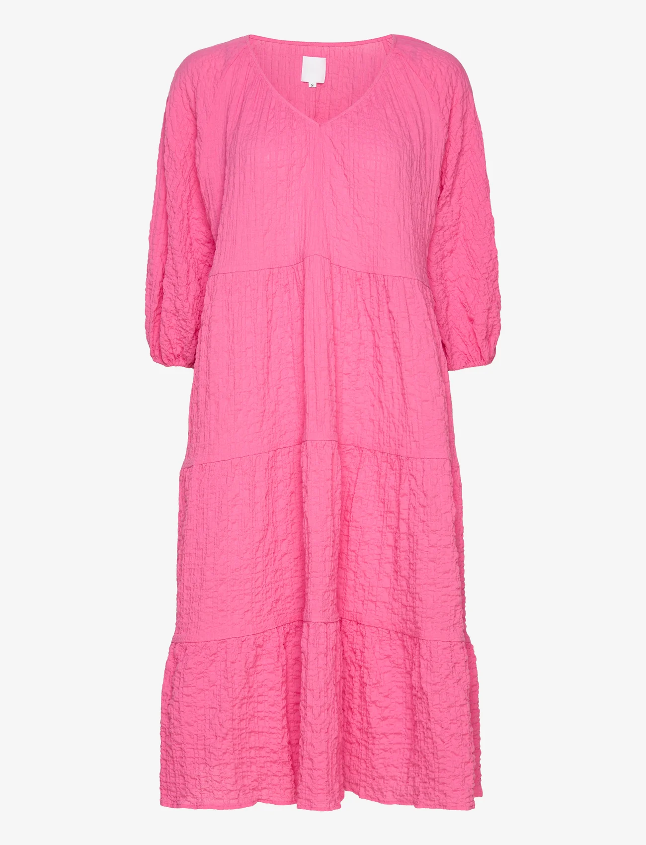 hálo - KAJO crinkled midi dress - feestelijke kleding voor outlet-prijzen - pink - 0