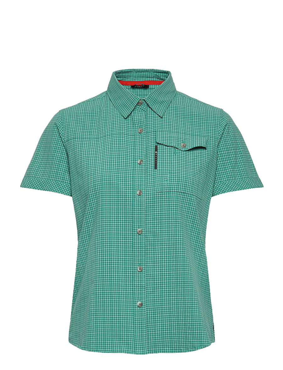 Halti - Leiri W SS check Shirt - porcelain green print - 0