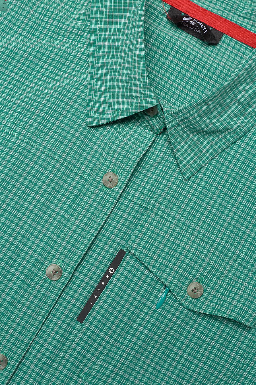 Halti - Leiri W SS check Shirt - porcelain green print - 4