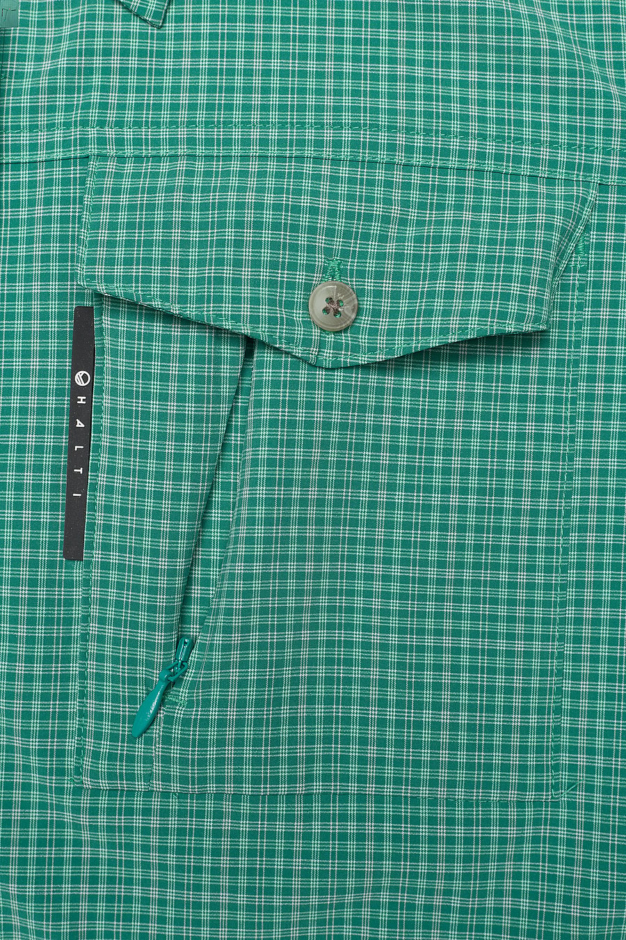 Halti - Leiri W SS check Shirt - porcelain green print - 5