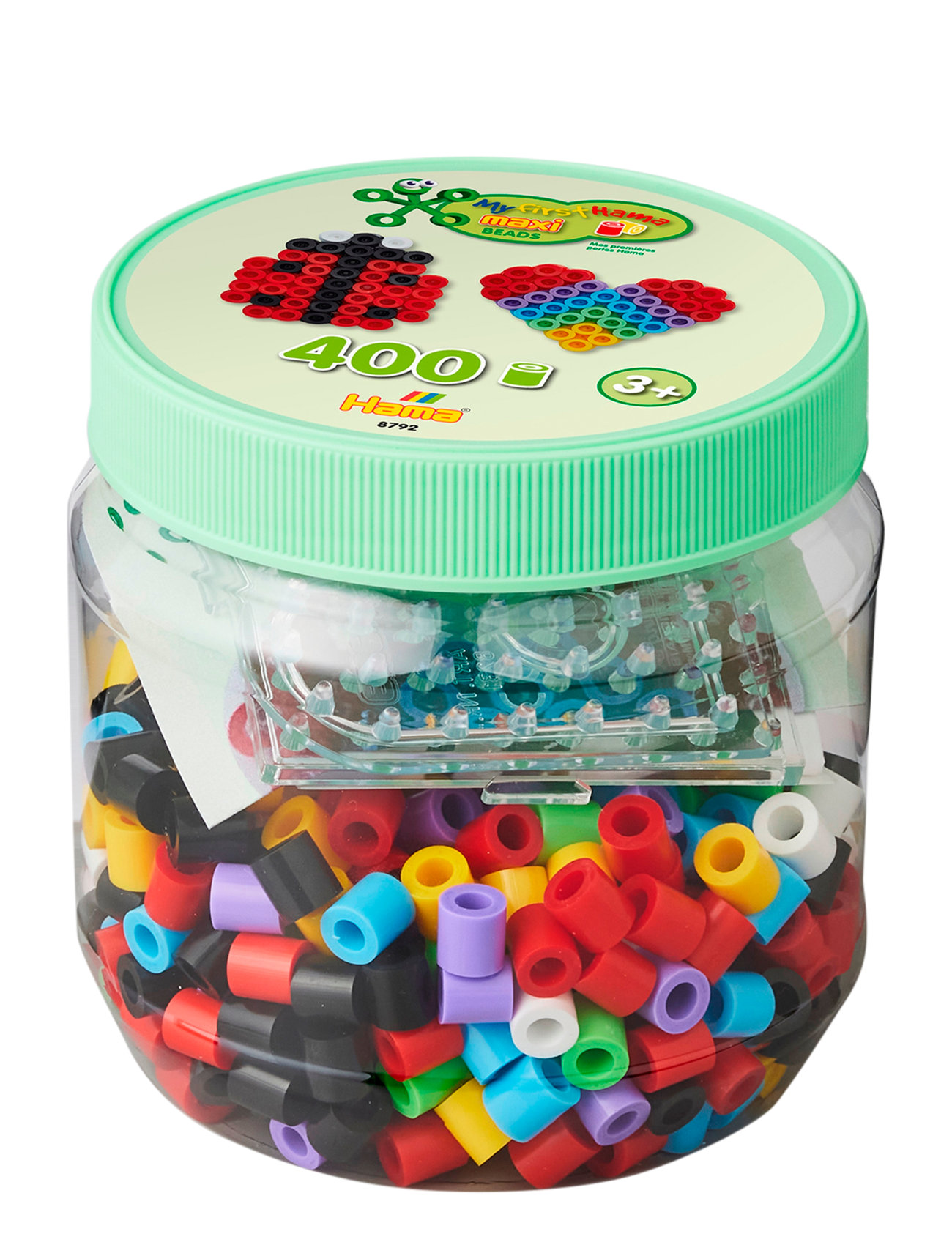 Maxi Perlesett I Boks 400 Perler - Hjerte Og Firkant