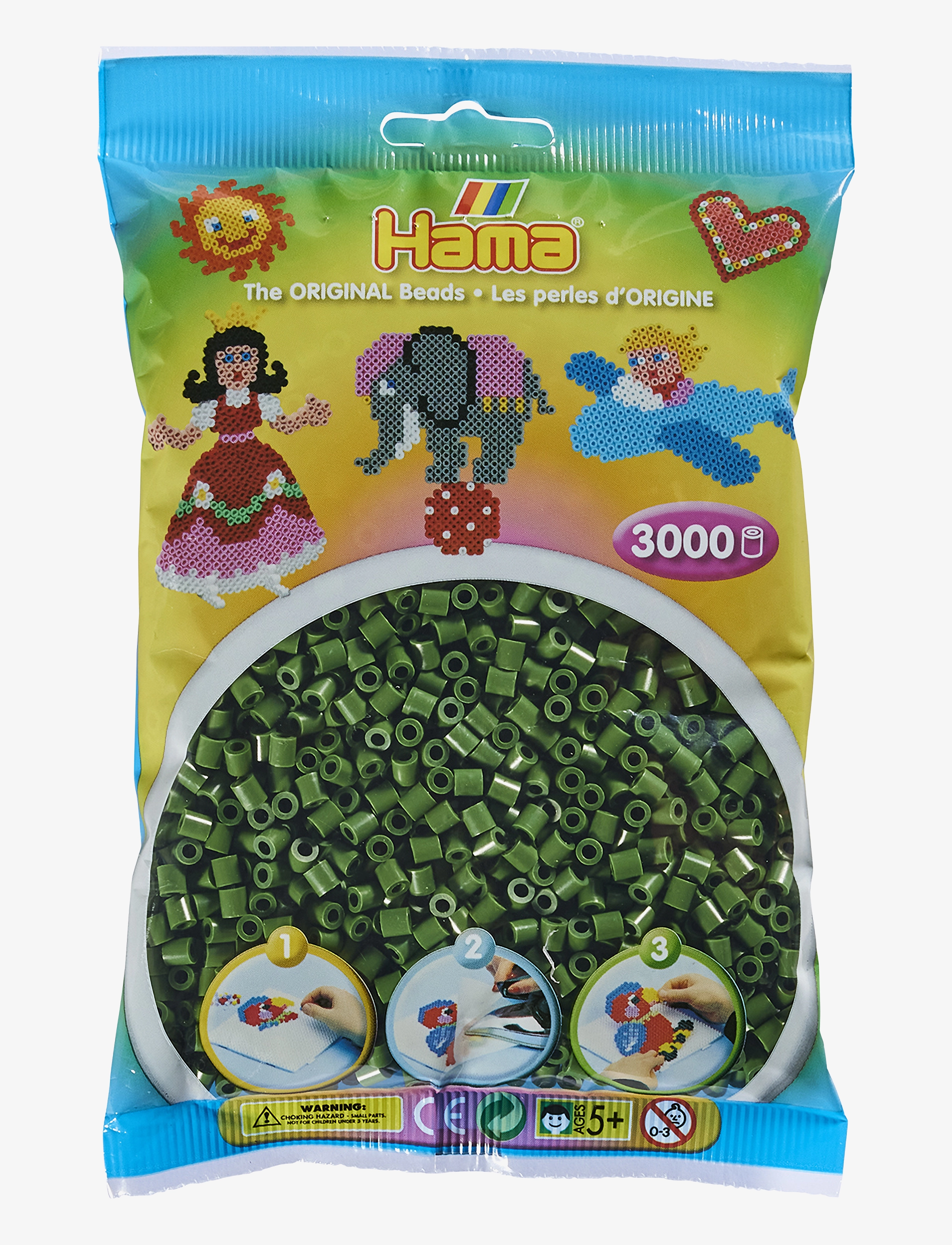 Hama Hama Midi Beads 3000 Pcs. Forest Green, One Size, Multi/patterned, Håndværk > Perler, Børn