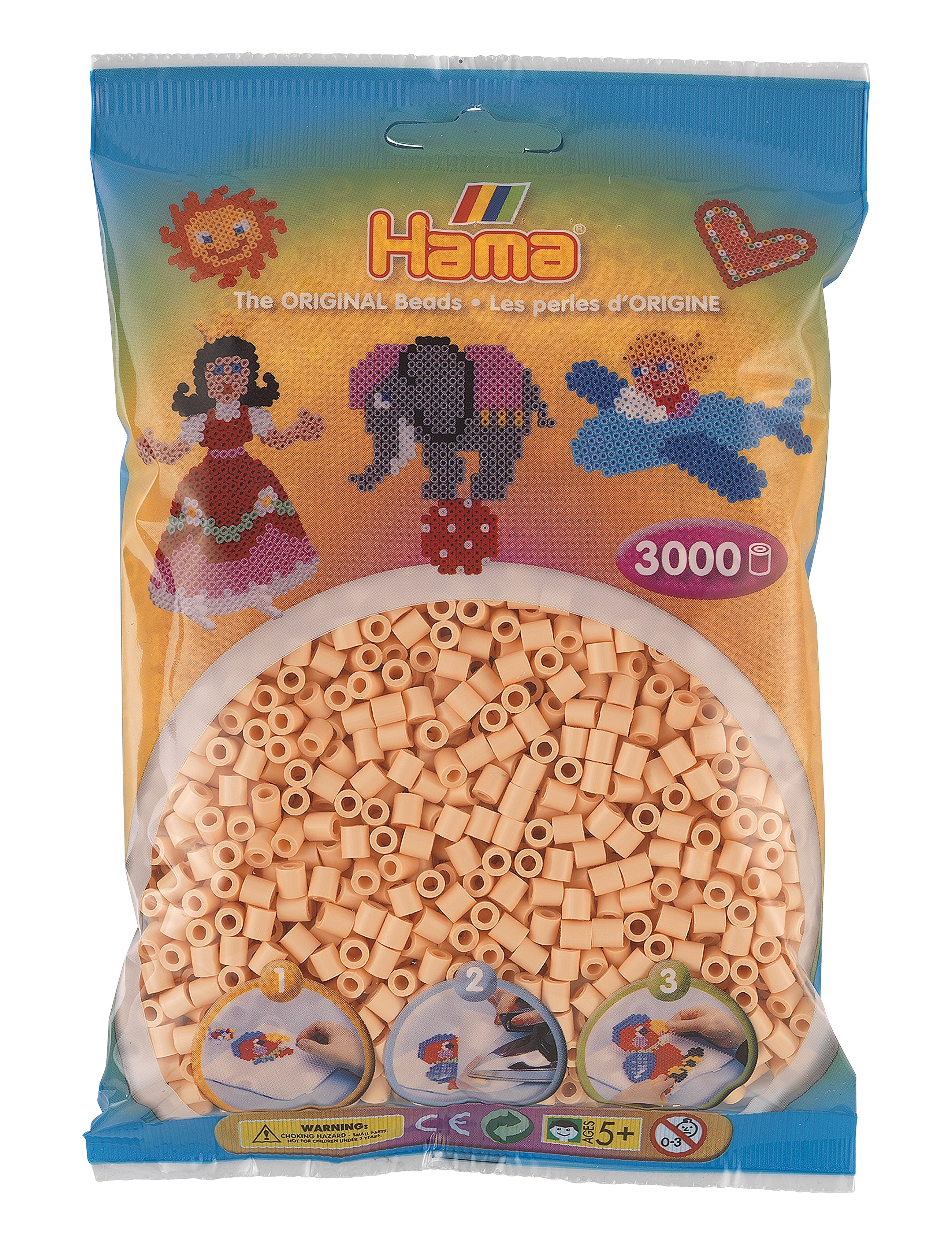 Hama Hama Midi beads 3000 pcs. Light Peach - Legetøj - LIGHT PEACH / multi
