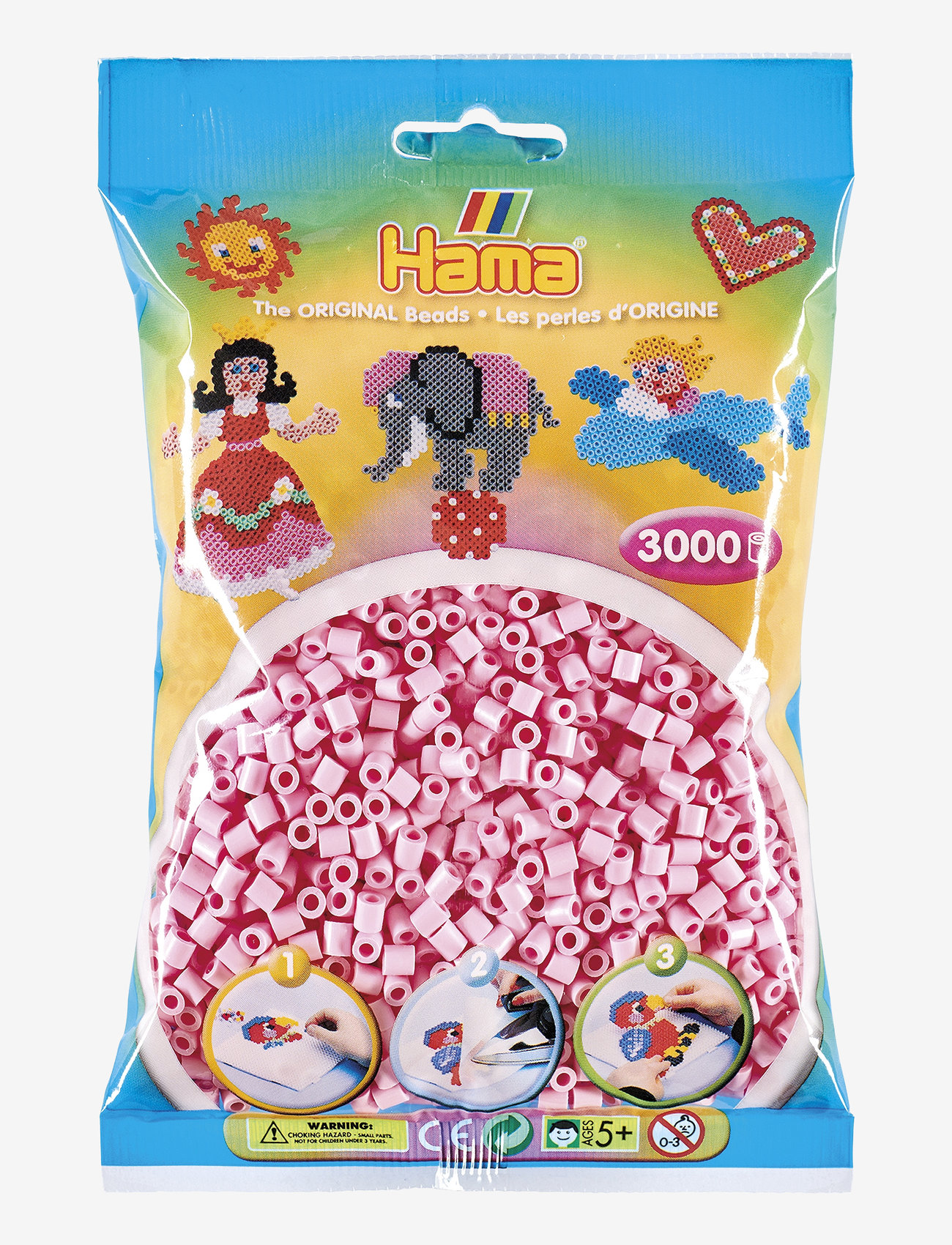 Hama - Hama Midi Beads 3000 pcs Pastel Rose - perler - pink - 0