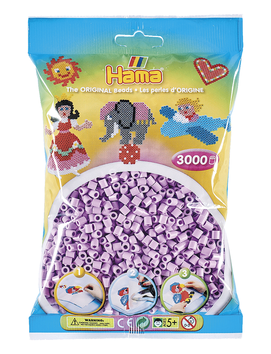 Hama - Hama Midi Beads 3000 pcs Pastel Lilac - pärlor - light purple - 0