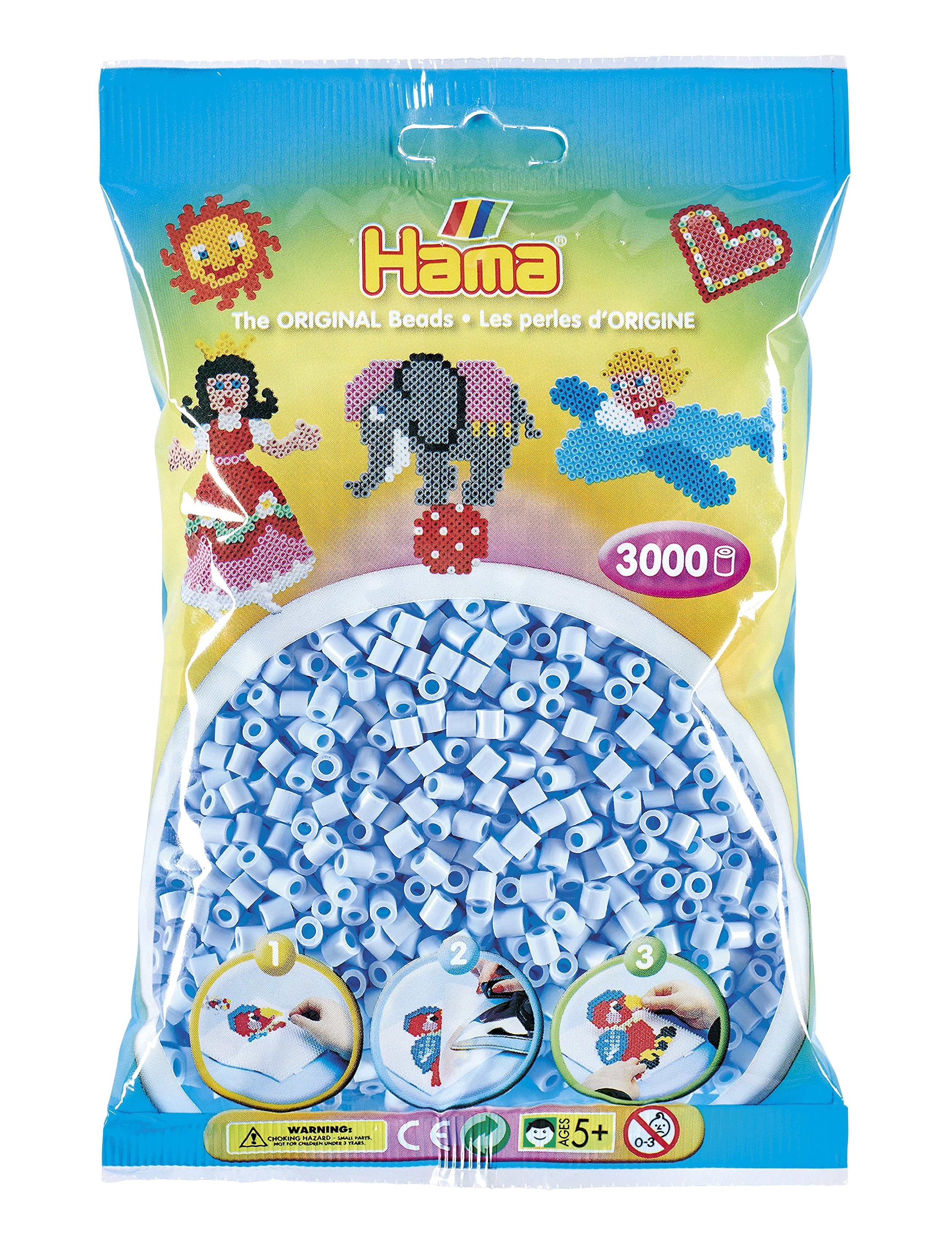 Hama Hama Midi Beads 3000 Pcs Pastel Ice Blue, One Size, Multi/patterned, Håndværk > Perler, Børn