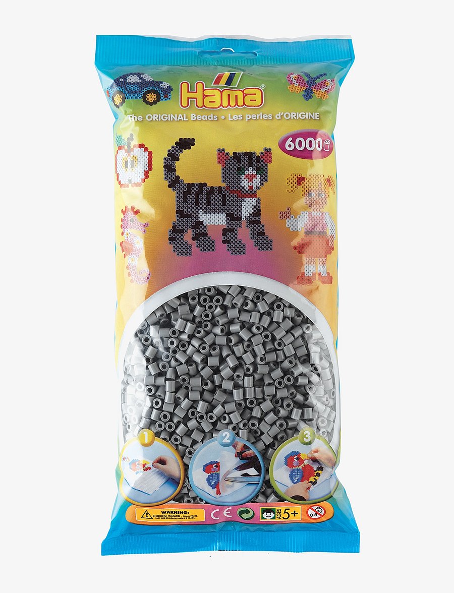 Hama - Hama Midi Beads 6000 pcs Grey - pärlor - grey - 0