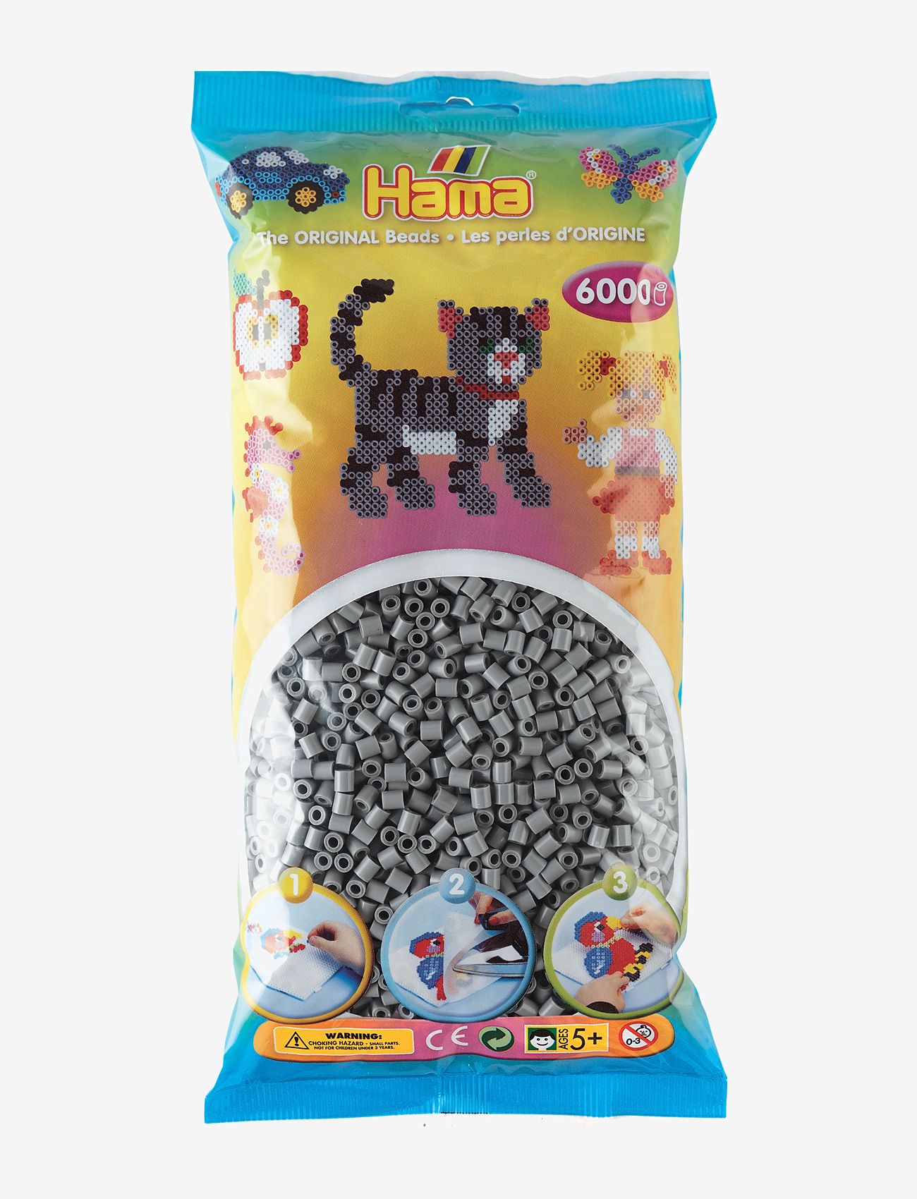 Hama - Midi Beads 6000 pcs Grey - perler - grey - 0