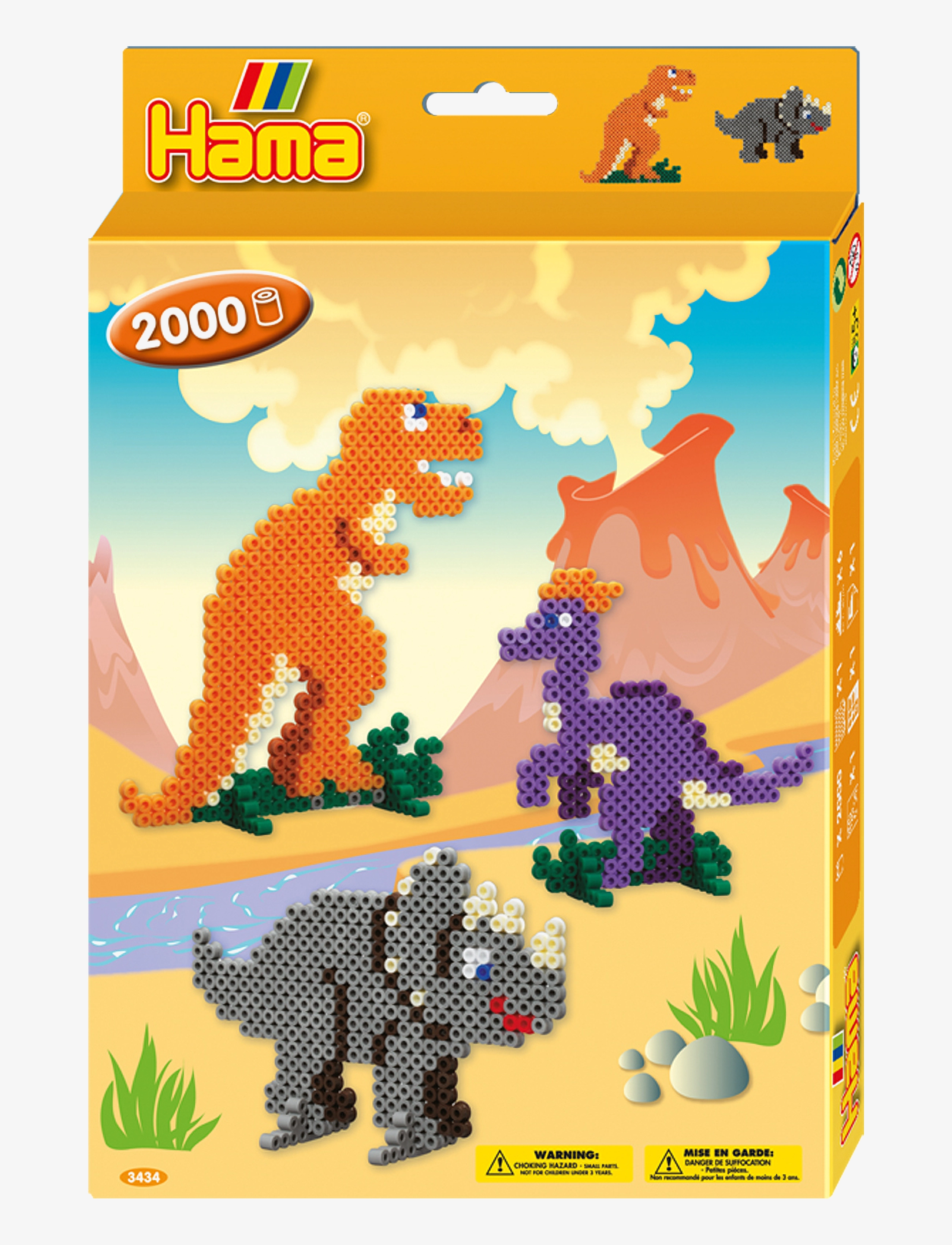 Hama Hama Midi Hanging Box Dino World 2000 Pcs, One Size, Multi/patterned, Håndværk > Perler, Børn
