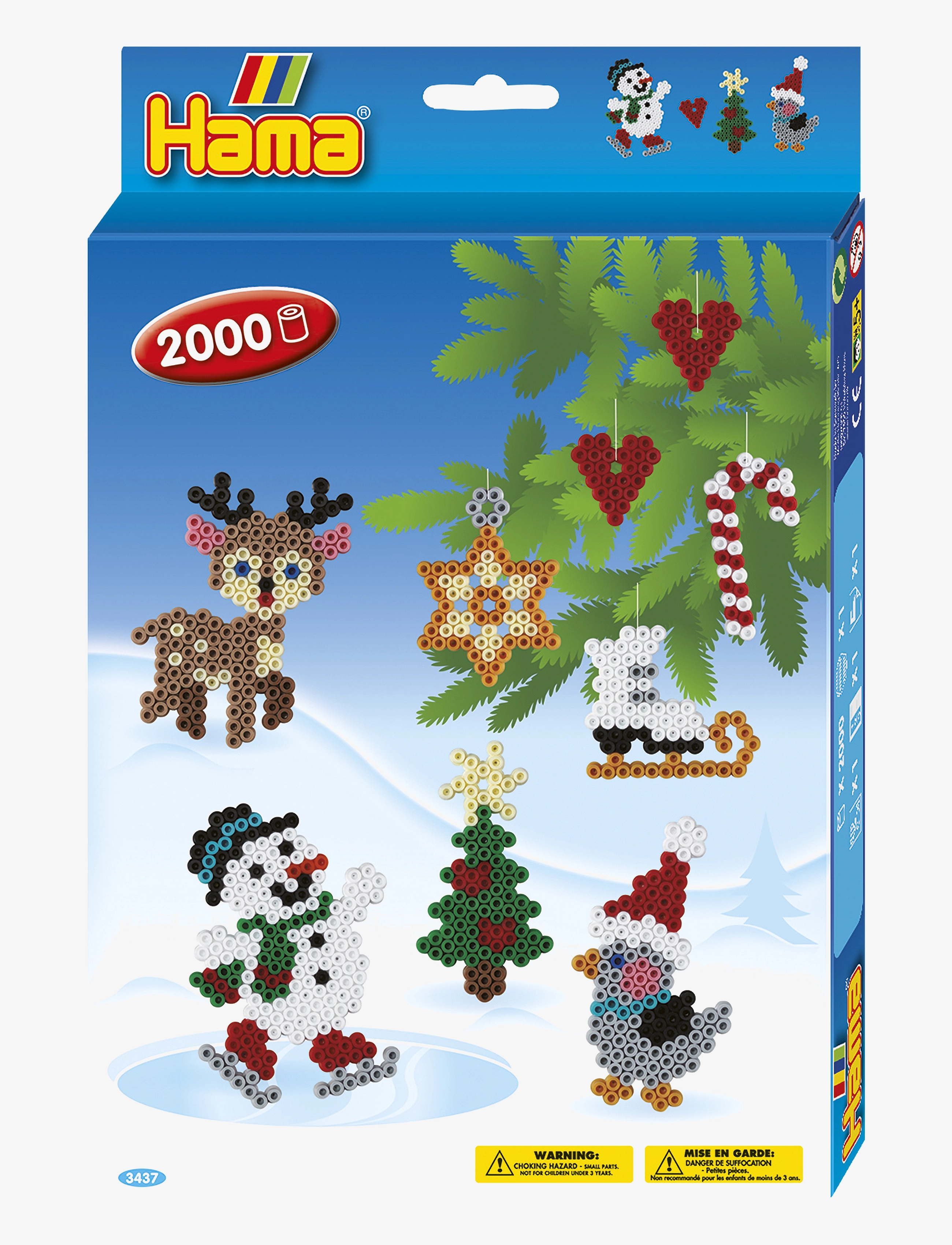 Hama Hama Midi Hanging Box Christmas 2000 Pcs, One Size, Multi/patterned, Håndværk > Perler, Børn