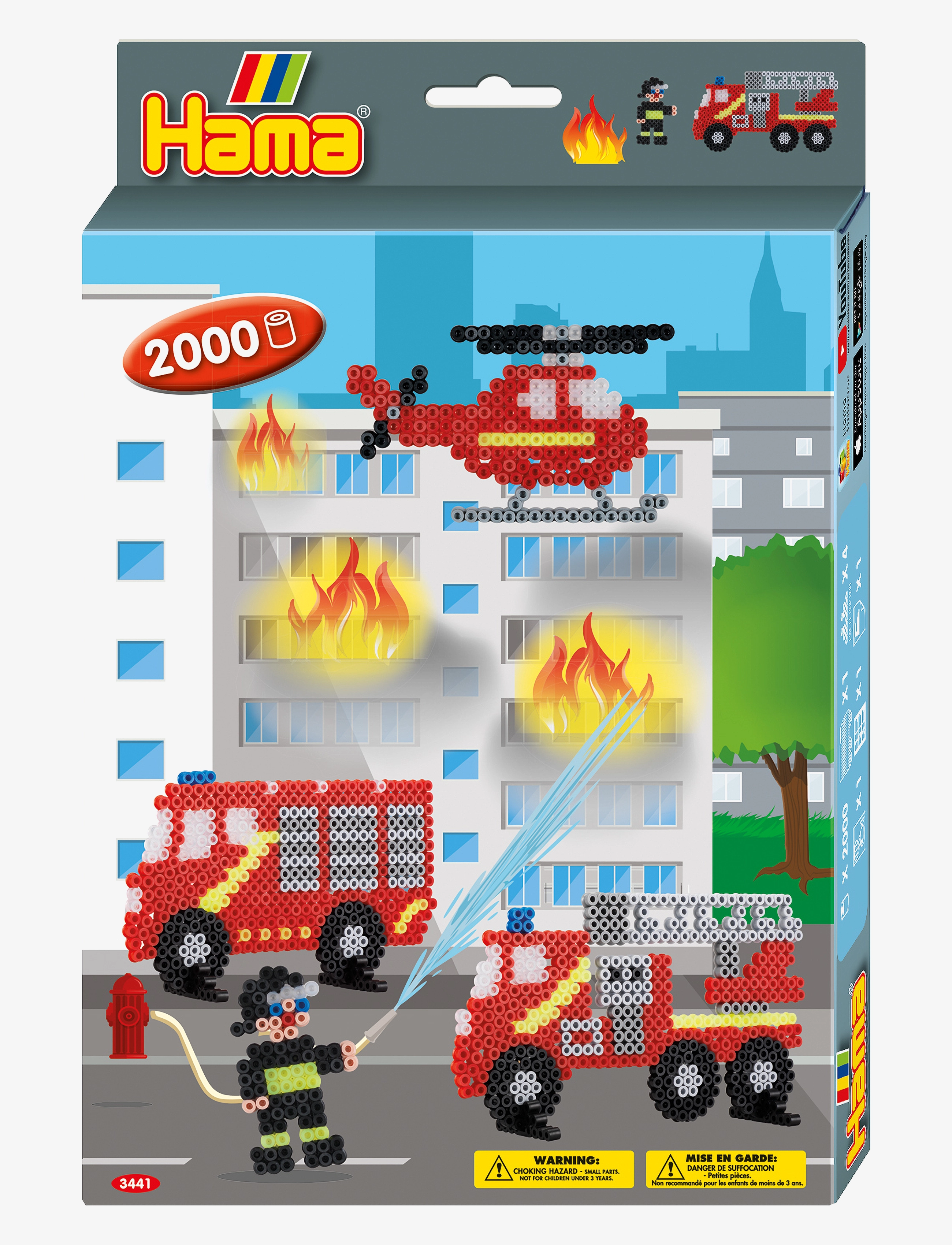Hama Hama Midi Hanging Box Fire Fighters 2000 Pcs, One Size, Multi/patterned, Håndværk > Perler, Børn