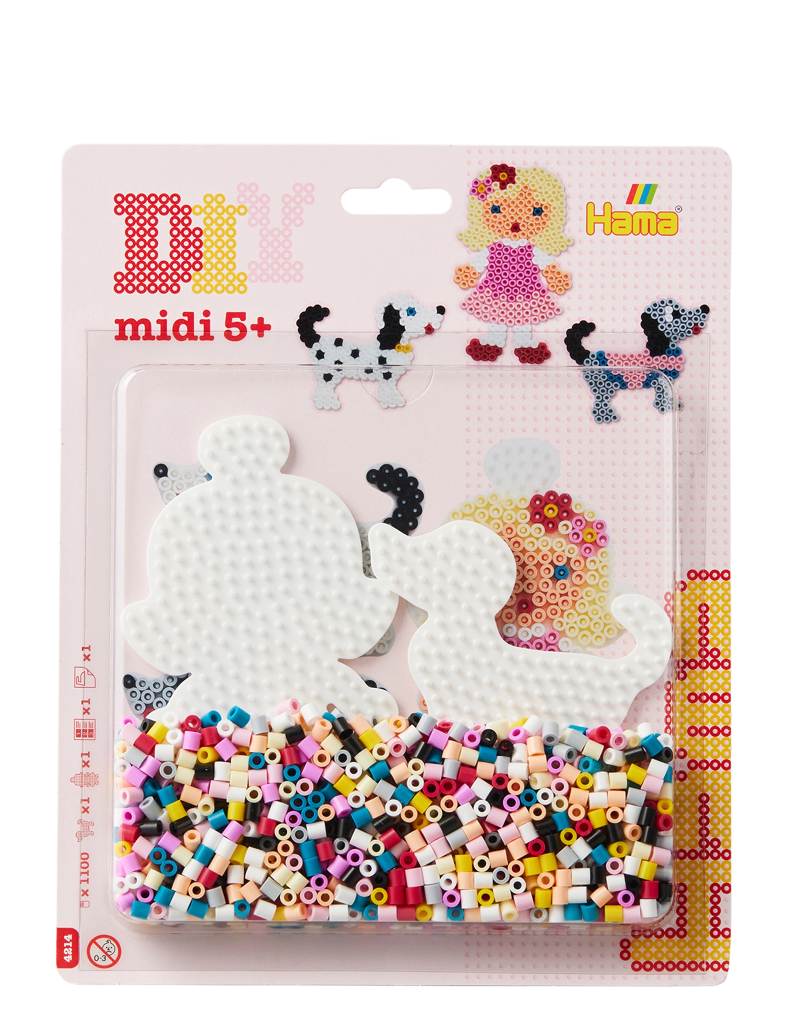 Hama Hama Midi Large Blister 1.100 Pcs. Dog & Doll, One Size, Multi/patterned, Håndværk > Perler, Børn