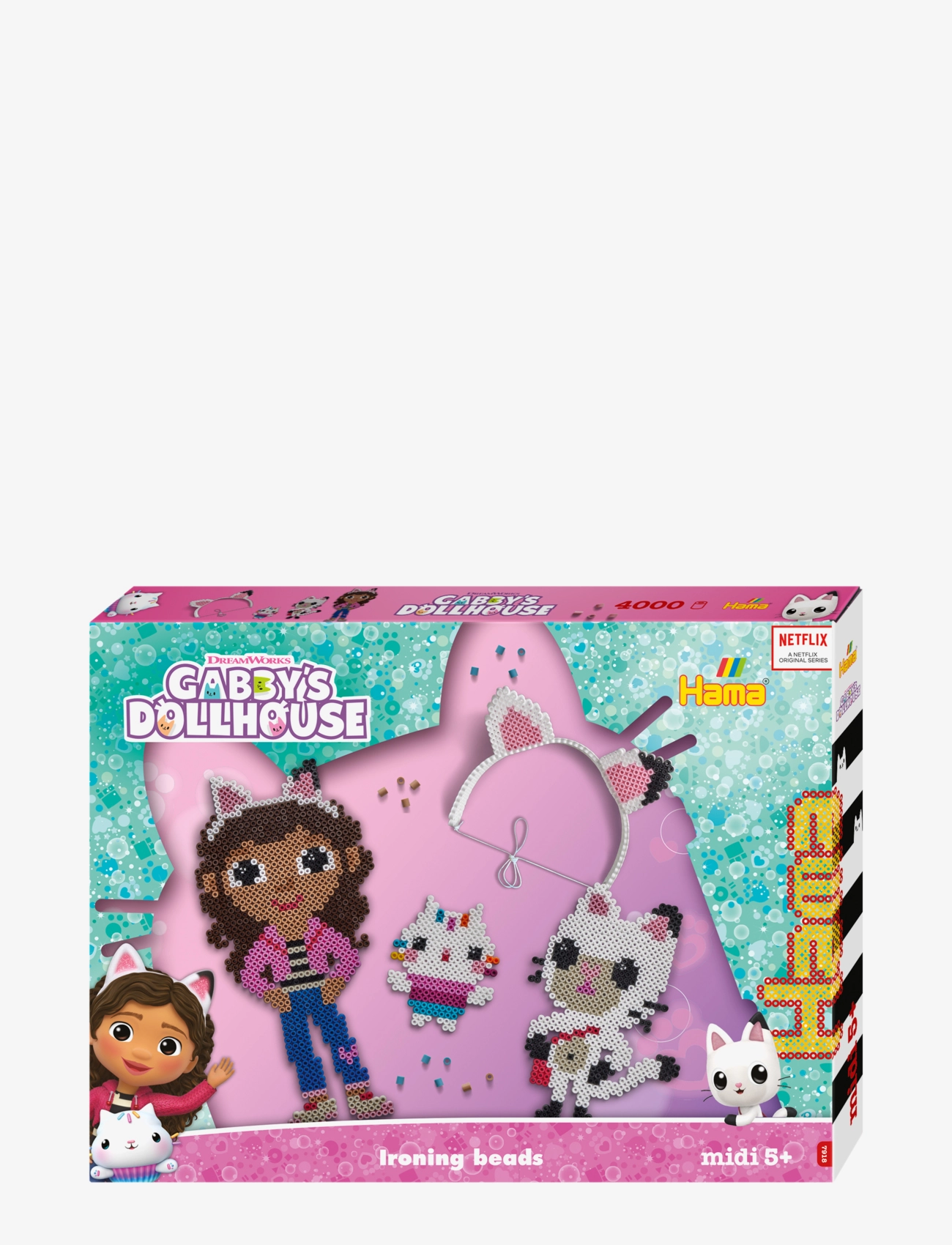 Hama Hama Midi Gift Box Gabbys Dollhouse 4000 Pcs., One Size, Multi/patterned, Håndværk > Perler, Børn