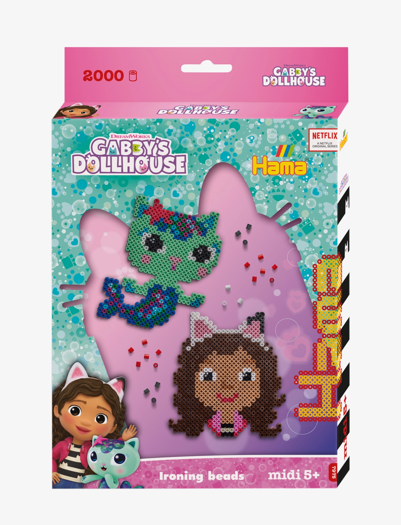 Hama Hama Midi Hanging Box Gabbys Dollhouse 2000 Pcs., One Size, Multi/patterned, Håndværk > Perler, Børn