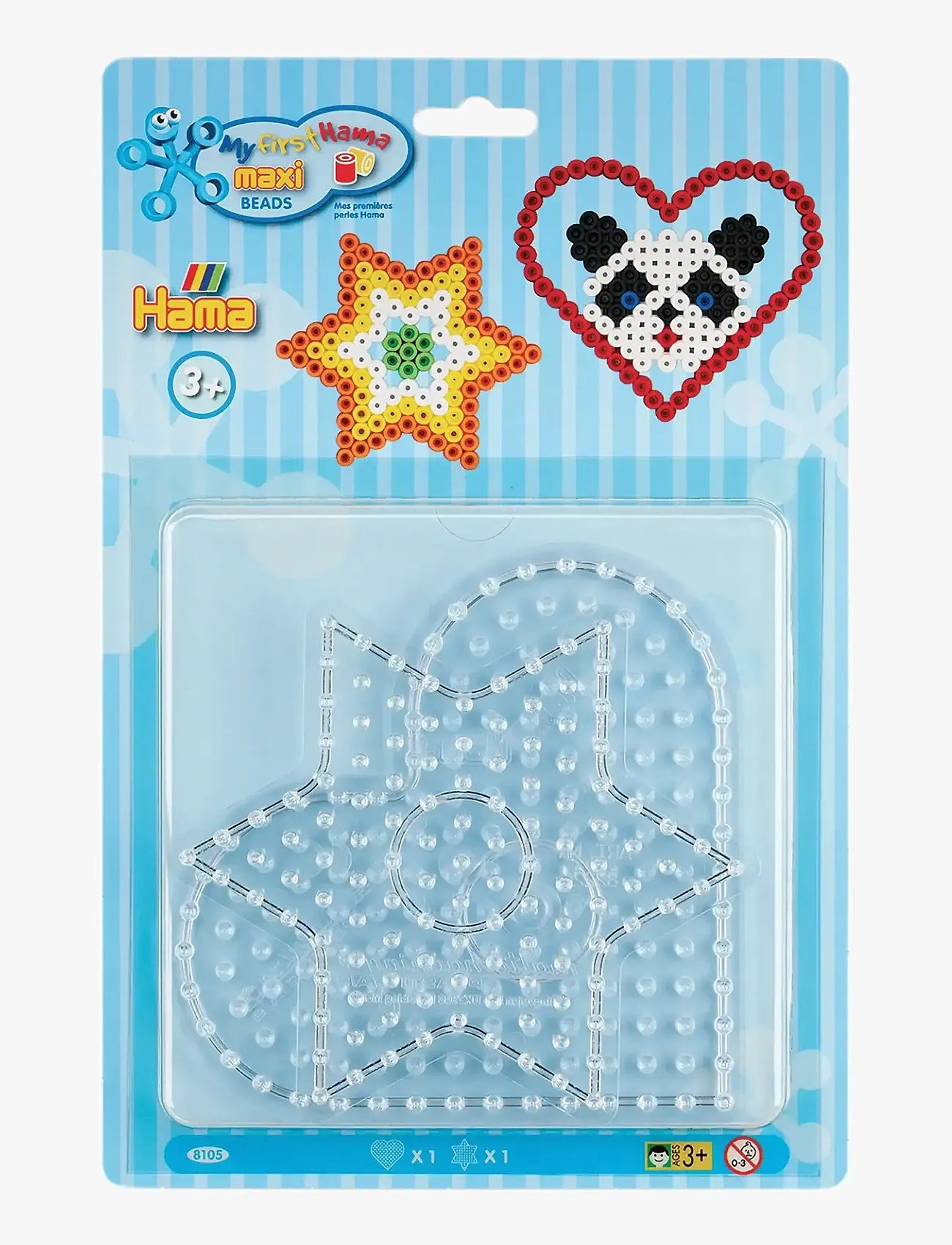 Hama - Hama Maxi Pegboard Blister Heart / Star - pärlor - multi - 1
