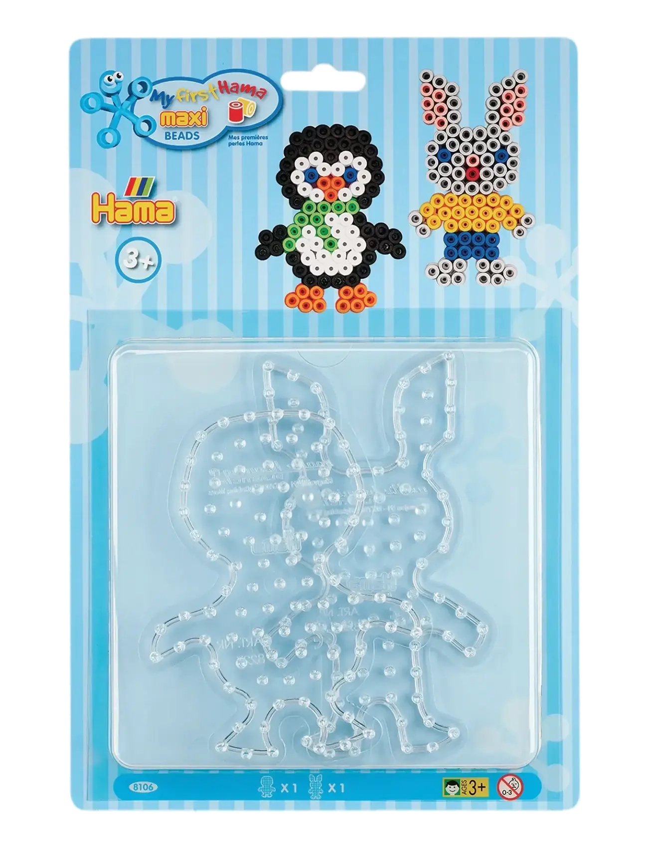 Hama Hama Maxi Pegboard Blister Penguin / Bunny, One Size, Multi/patterned, Håndværk > Perler, Børn