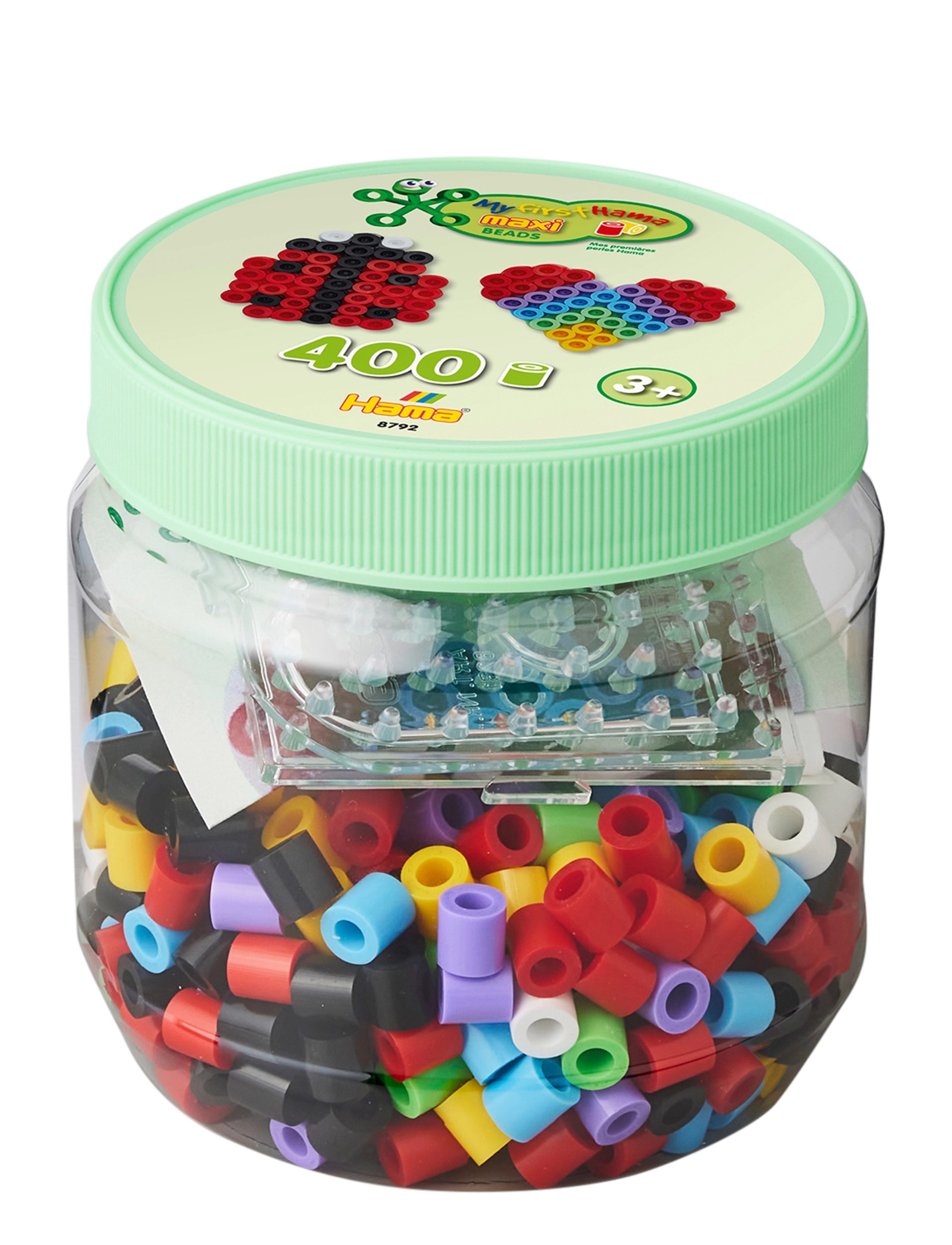 Maxi Perlesett I Boks 400 Perler - Hjerte Og Firkant