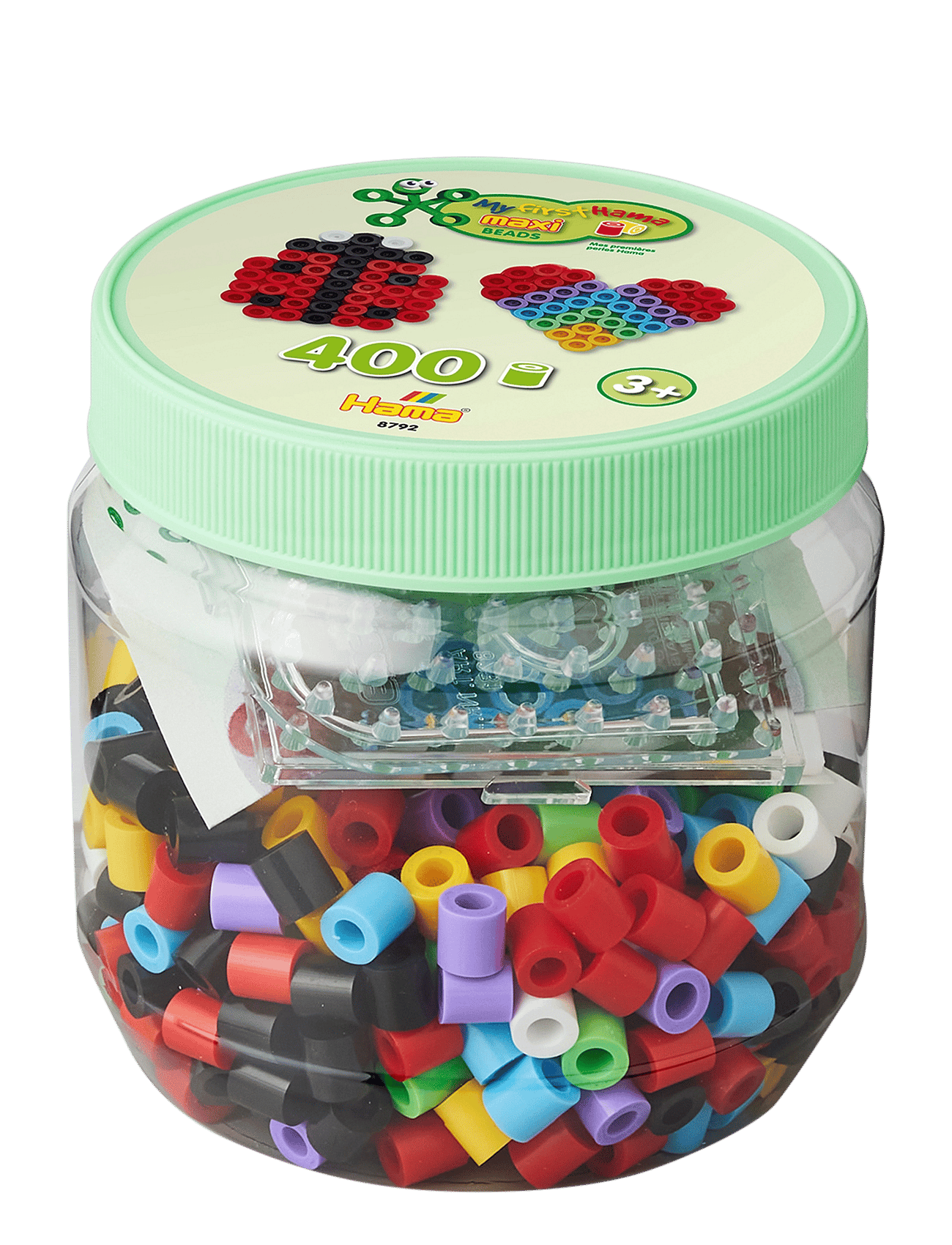 Maxi Perlesett I Boks 400 Perler - Hjerte Og Firkant
