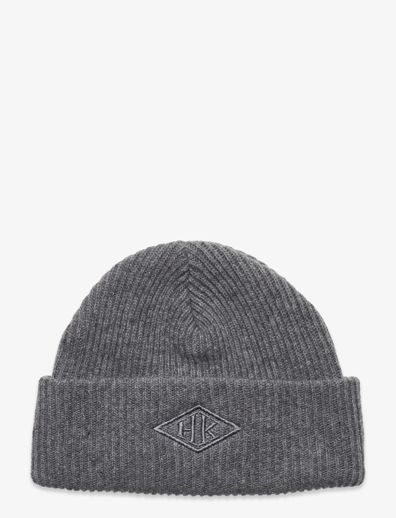 HAN Kjøbenhavn - Logo Top Beanie - adītas cepures - grey - 0