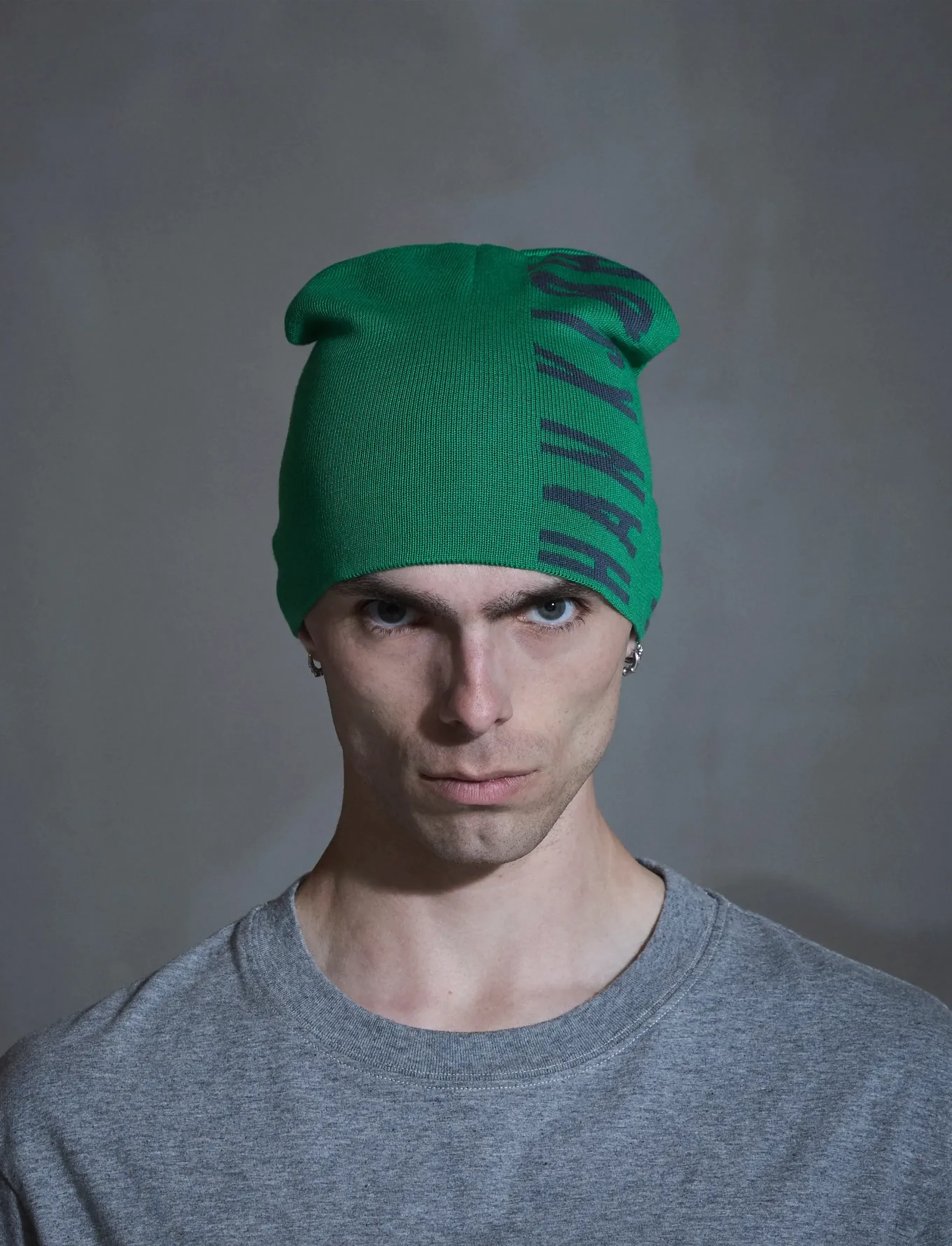 HAN Kjøbenhavn Logo Cuffless Beanie, One Size, Headwear, Grün - Beanies, Männerswear