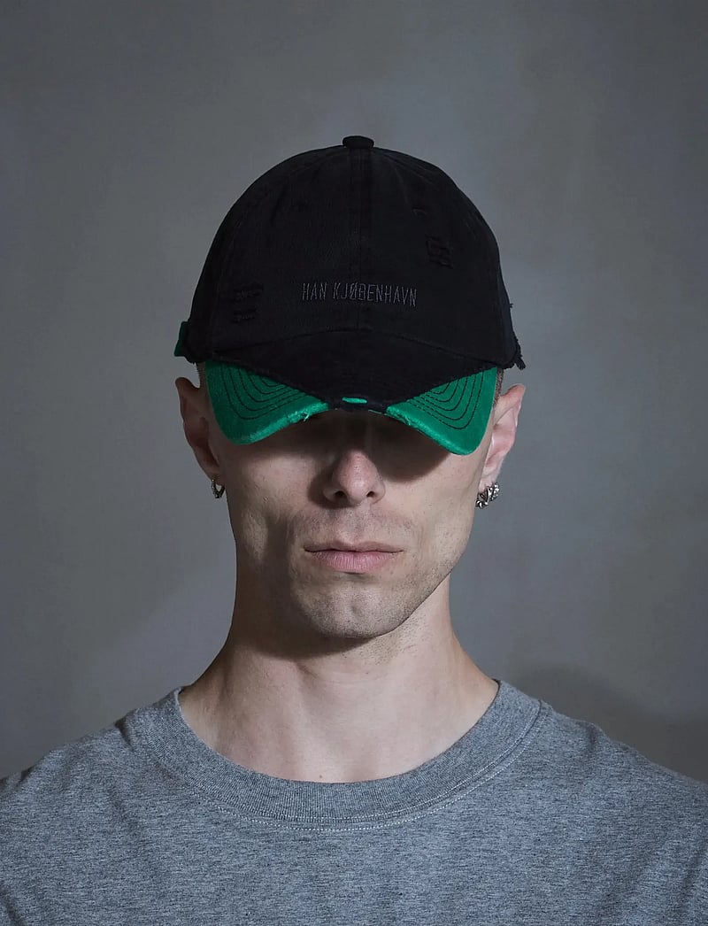 HAN Kjøbenhavn - Diamond Cap - kappen - black/ vibrant green - 0