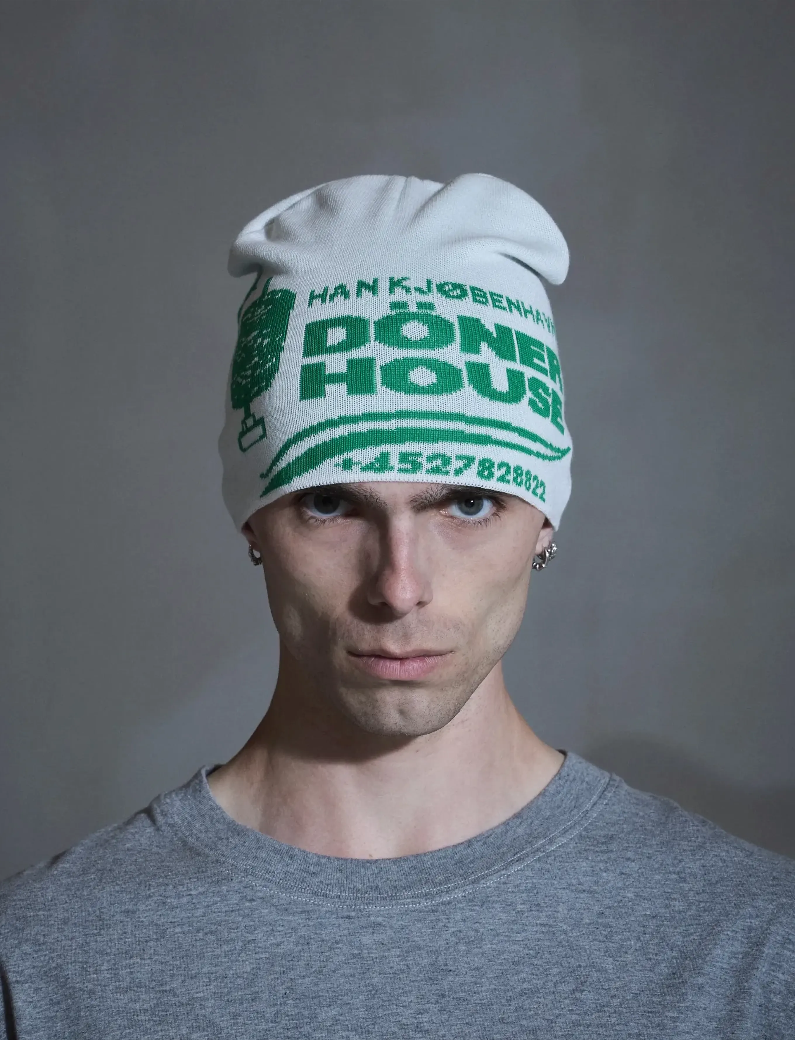 HAN Kjøbenhavn Döner House Beanie, One Size, White, Hovedbeklædning > Huer, Herre