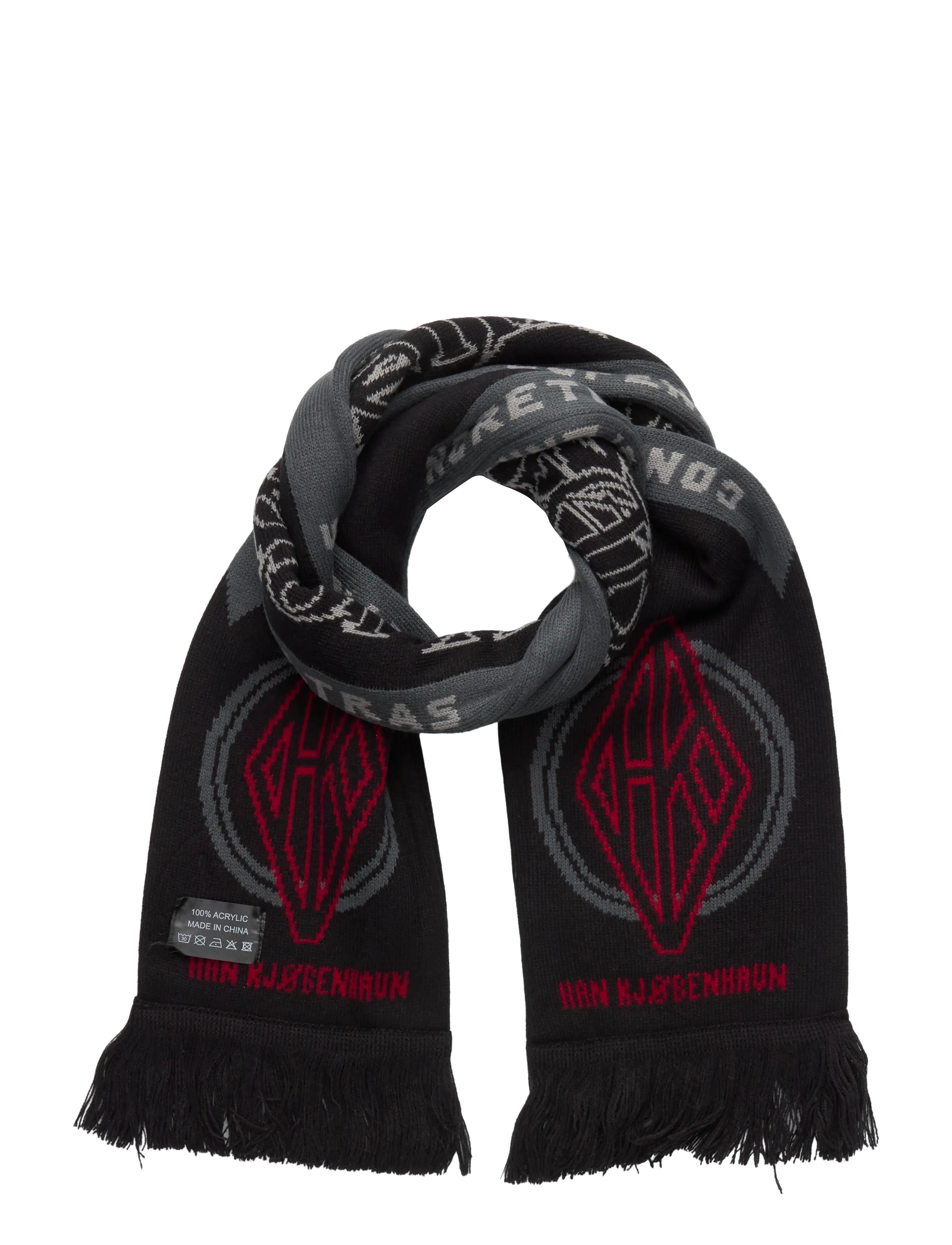 Diamond Football Scarf - BLACK