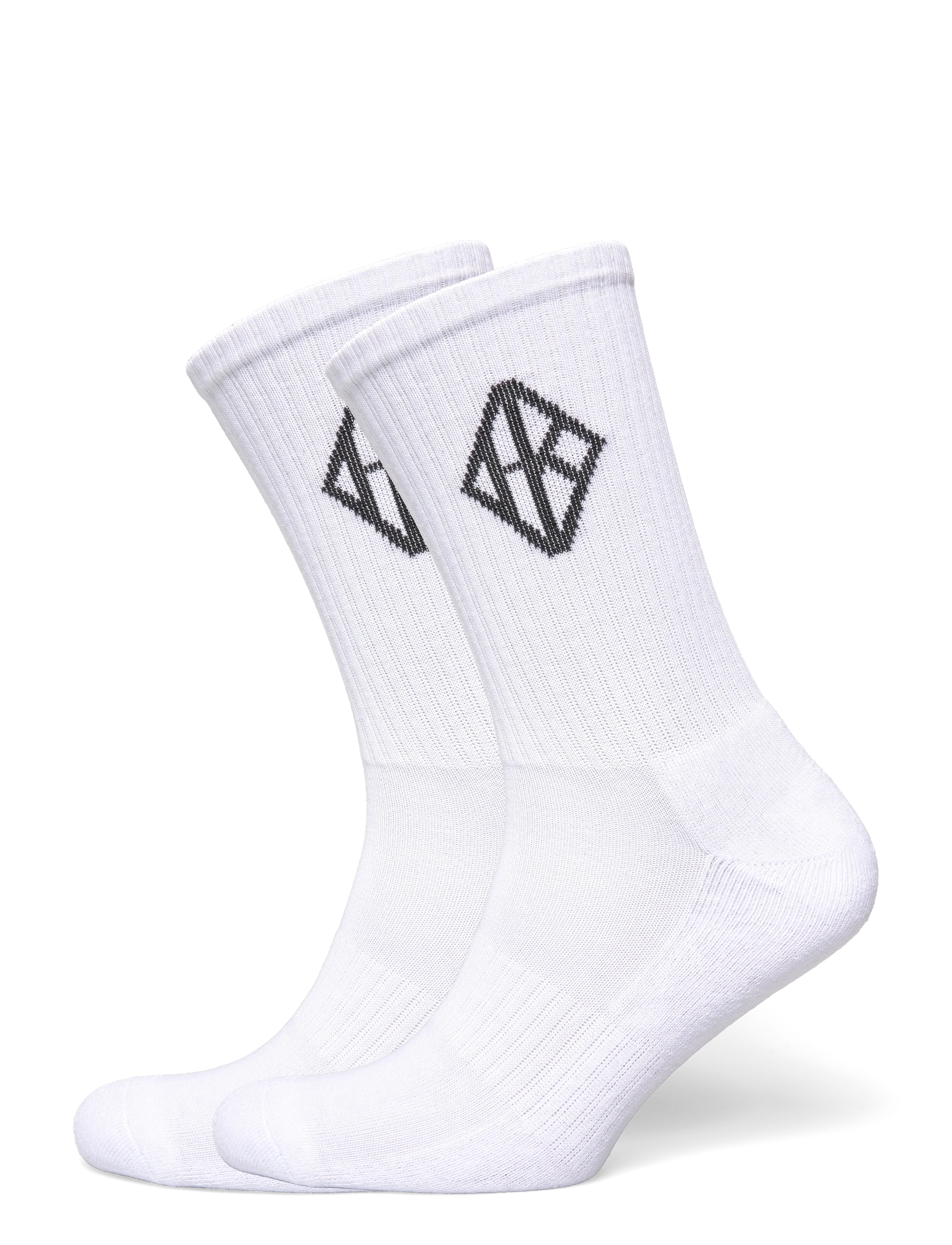 HAN Kjøbenhavn 2-Pack Diamond Socks, 39-42, White, Sokker > Almindelige Sokker, Herre