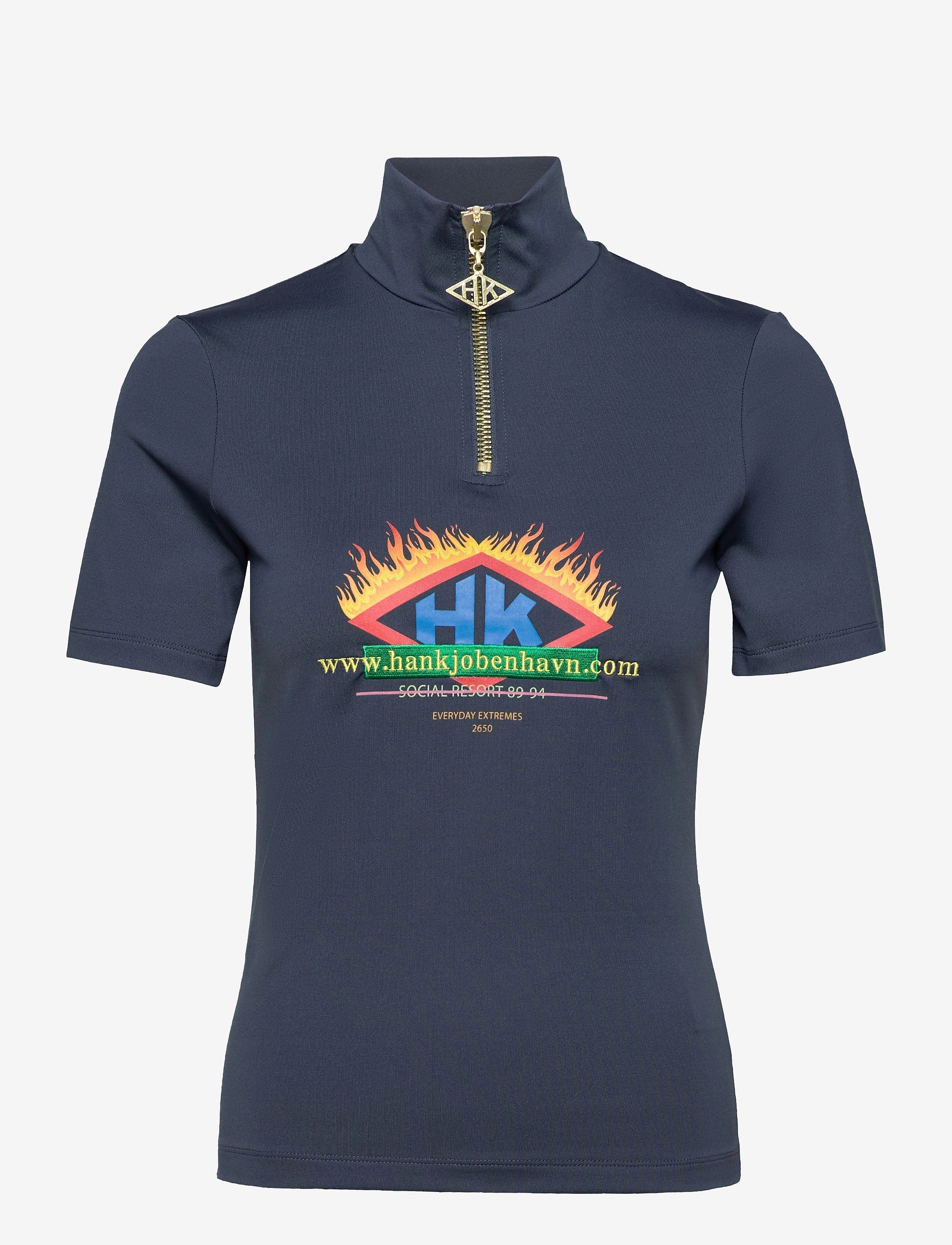HAN Kjøbenhavn Clothing - Half Zip Short Sleeve - navy sport - 0