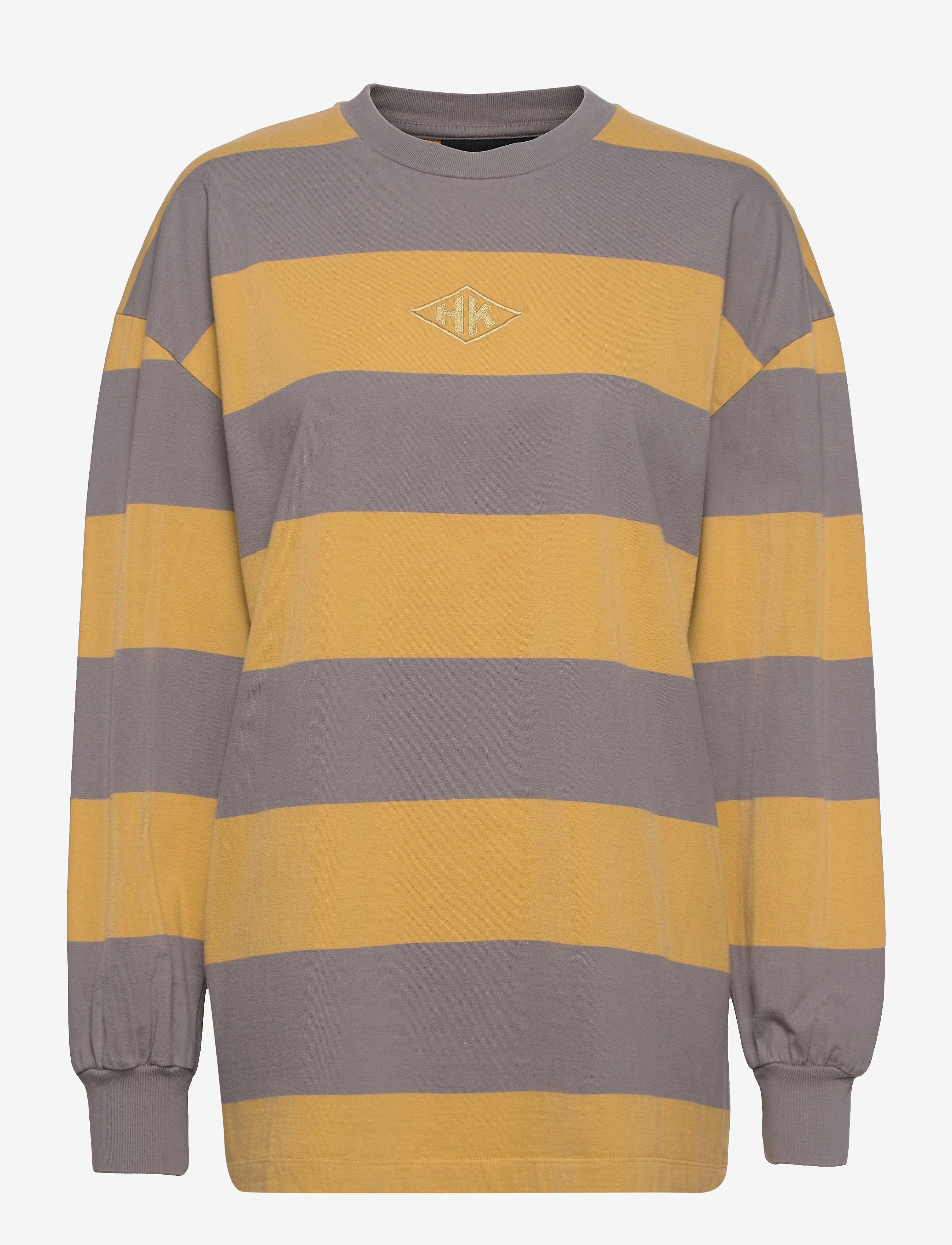 HAN Kjøbenhavn Clothing - Boxy LS Tee - faded tan stripe - 0