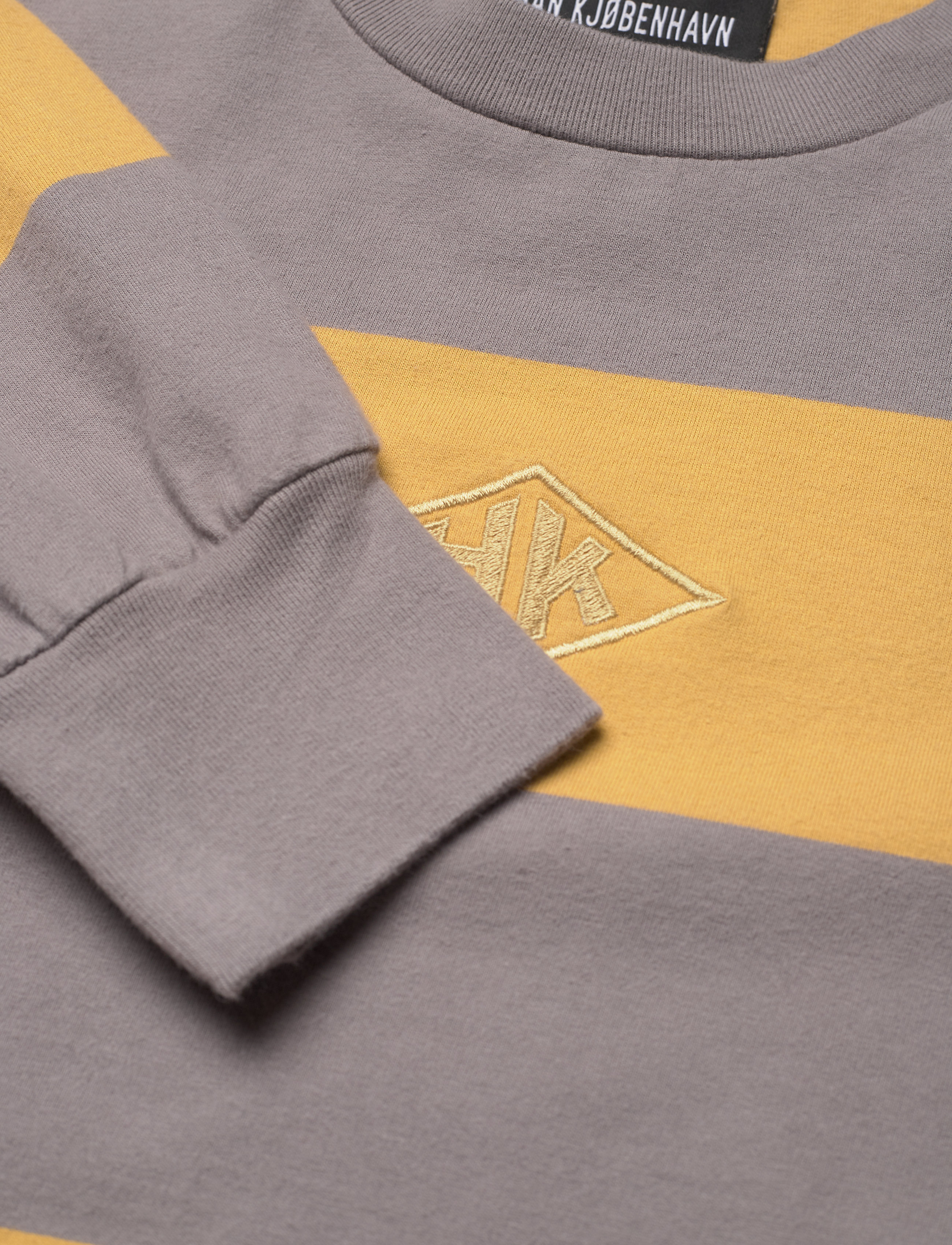 HAN Kjøbenhavn Clothing - Boxy LS Tee - faded tan stripe - 2