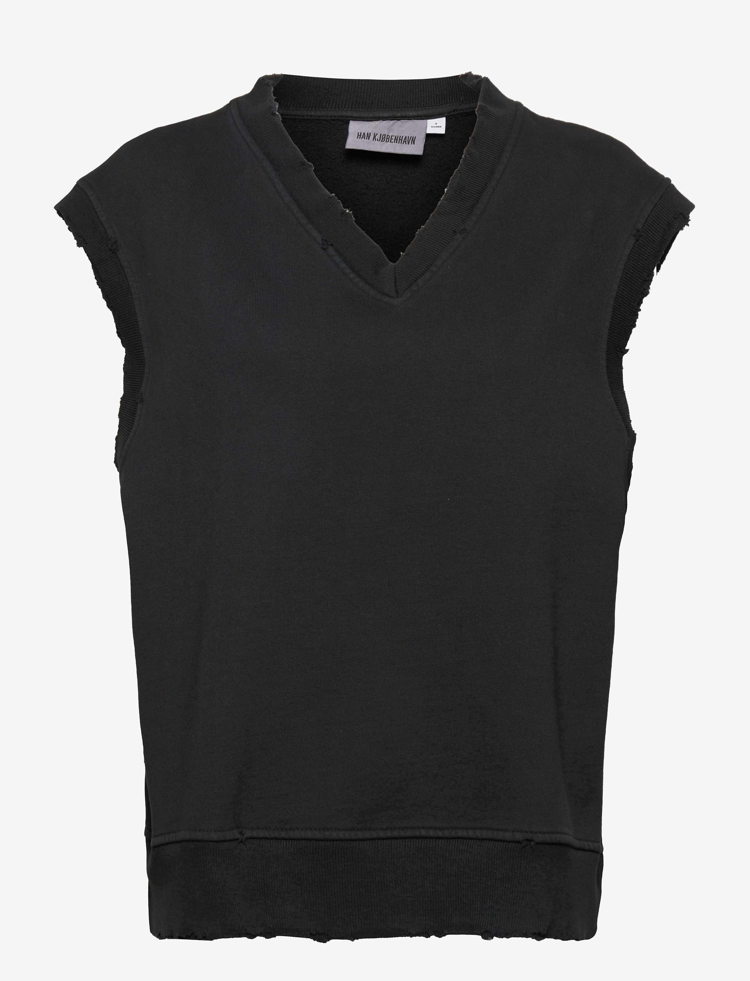 HAN Kjøbenhavn Distressed Vest - HAN Kjøbenhavn Clothing - DISTRESSED BLACK / black