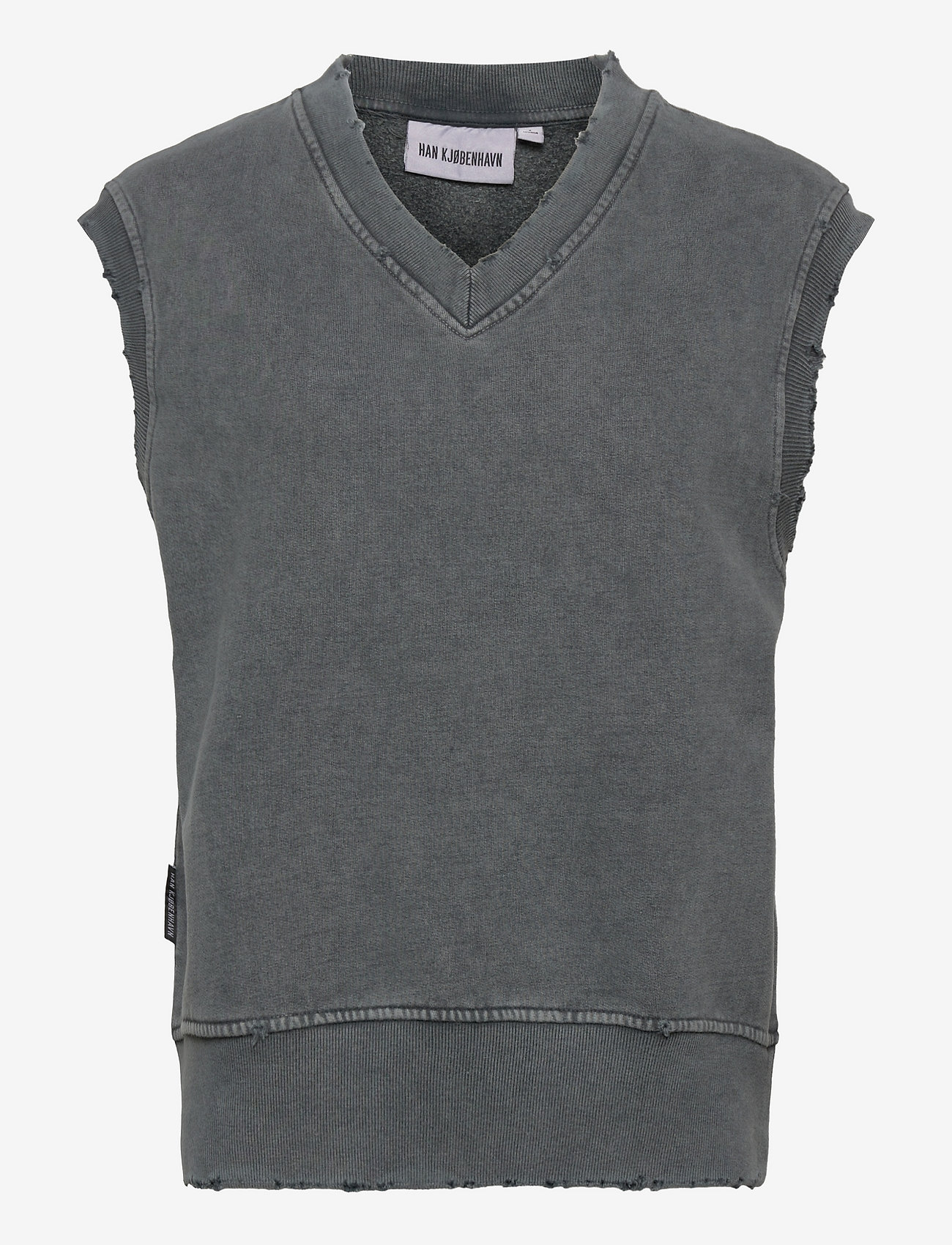 HAN Kjøbenhavn - Distressed Vest - knitted vests - distressed dark grey - 0