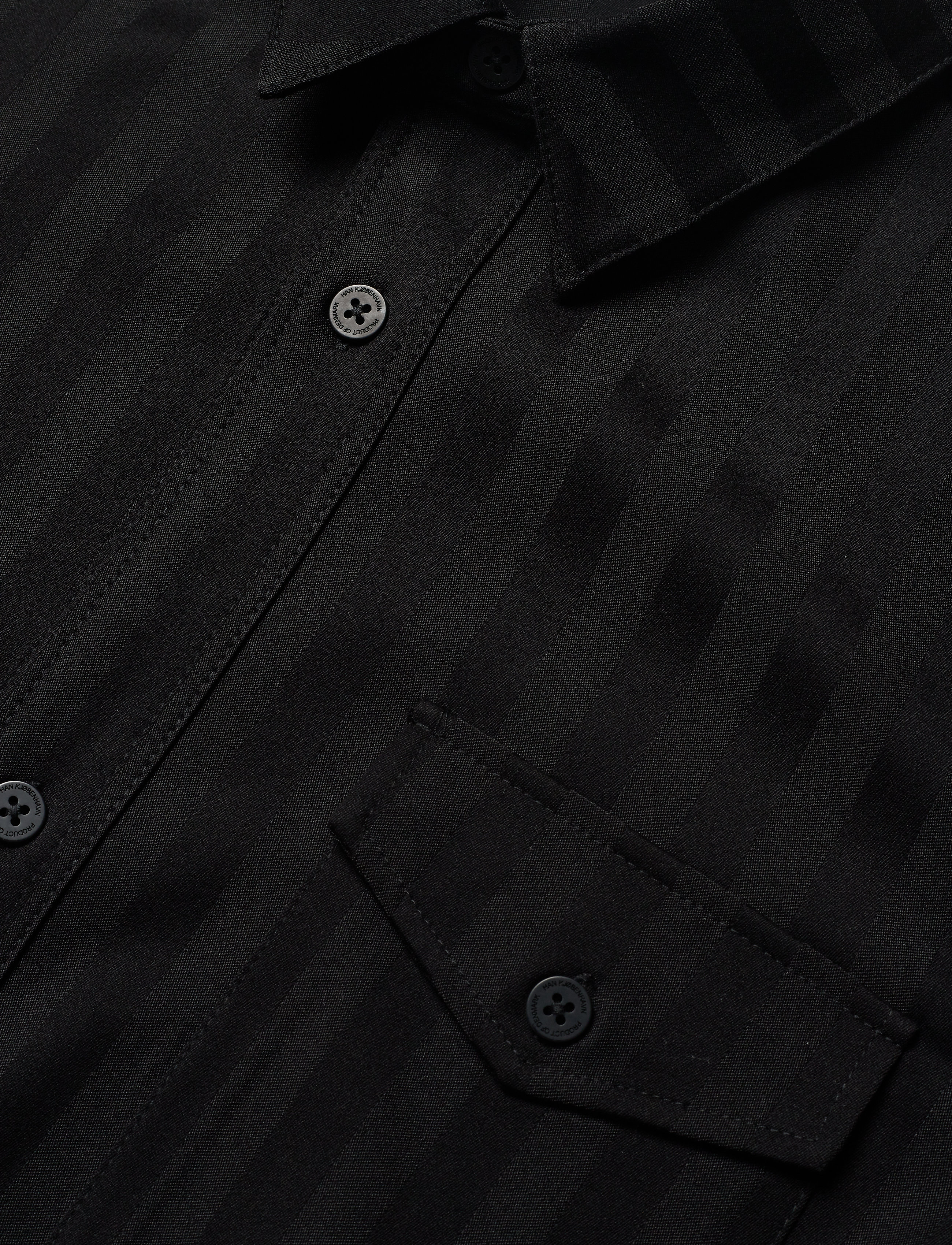 HAN Kjøbenhavn Clothing - Army Shirt - black woven stripe - 2