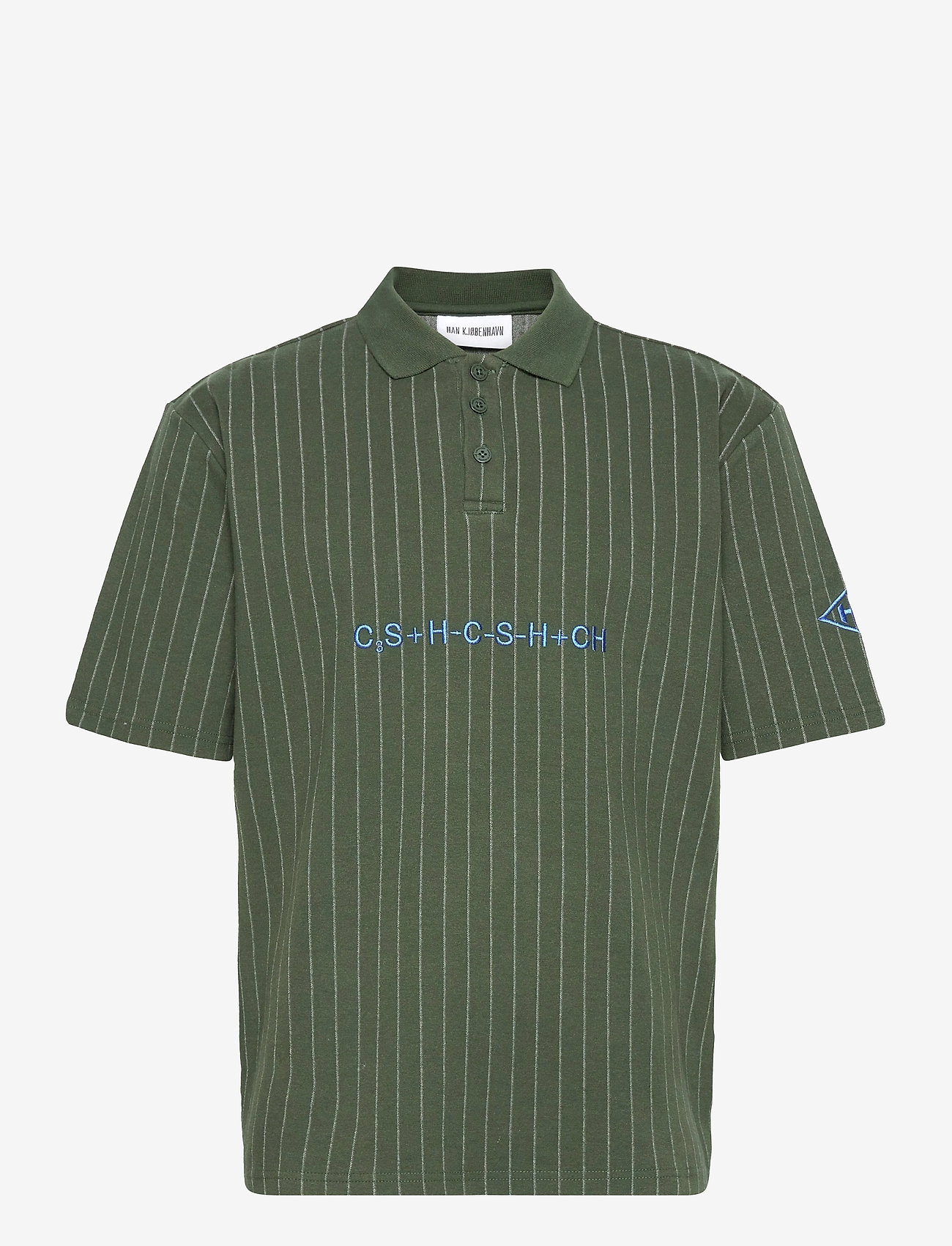 HAN Kjøbenhavn Clothing - Polo Tee - pinstripe green - 0