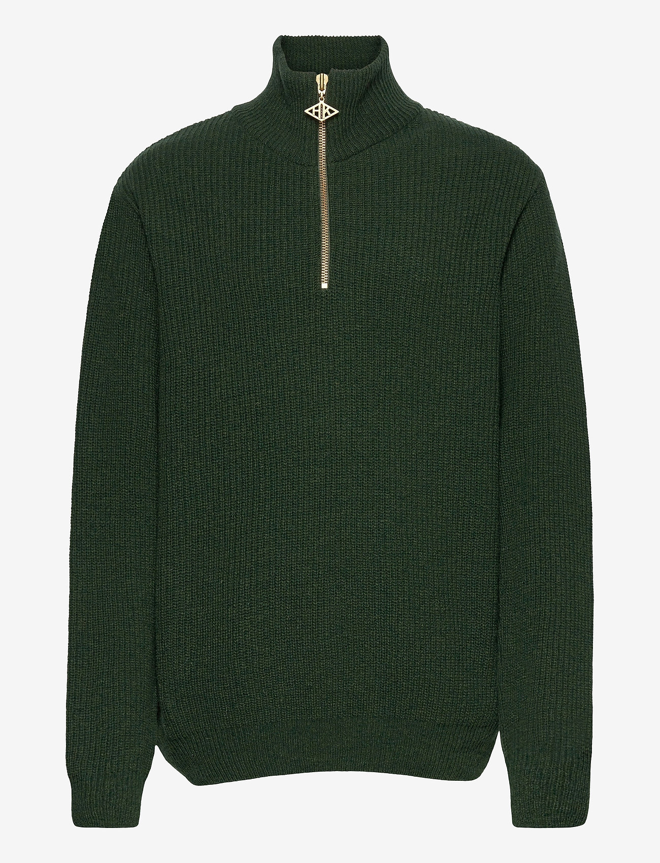 HAN Kjøbenhavn Clothing - Zip Turtle Neck Green - green melange - 0