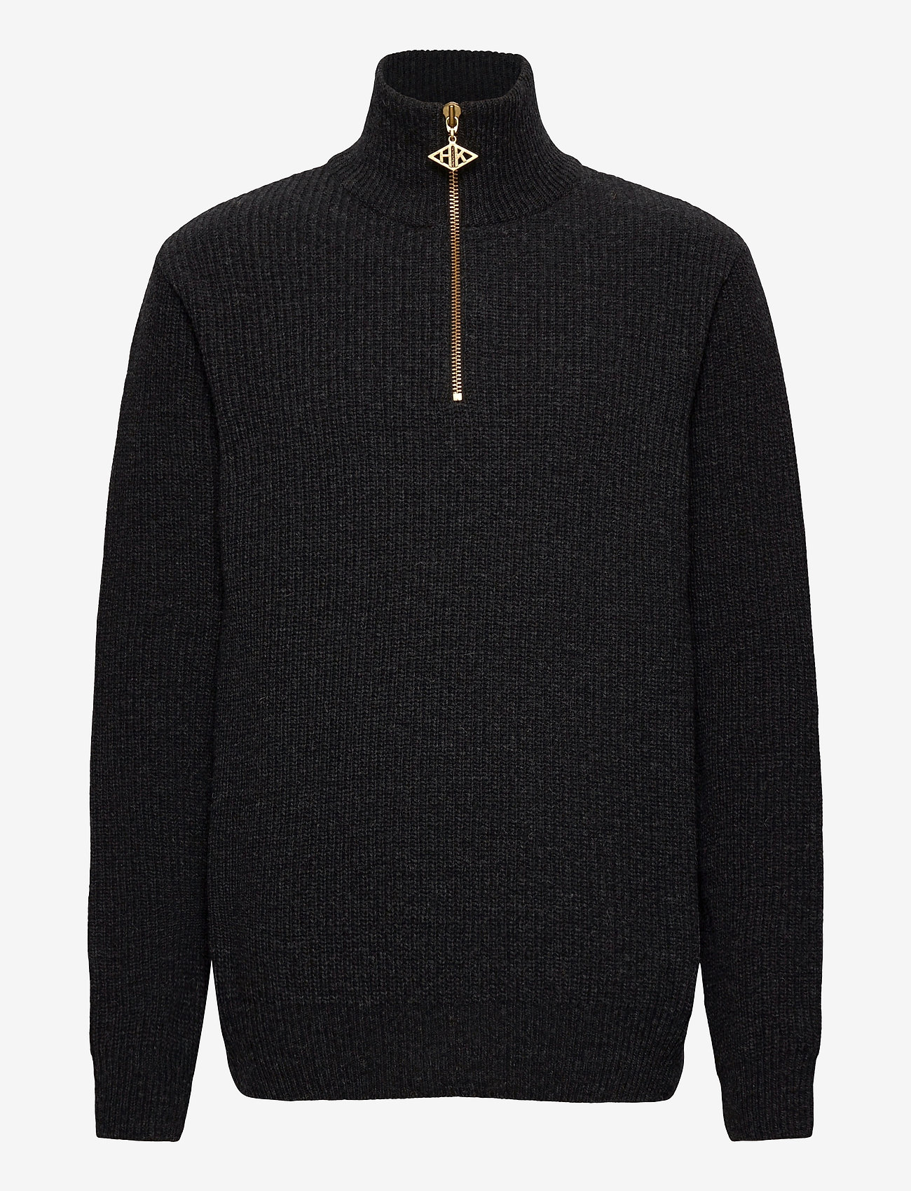 HAN Kjøbenhavn Clothing - Zip Turtle Neck Black - black melange - 0
