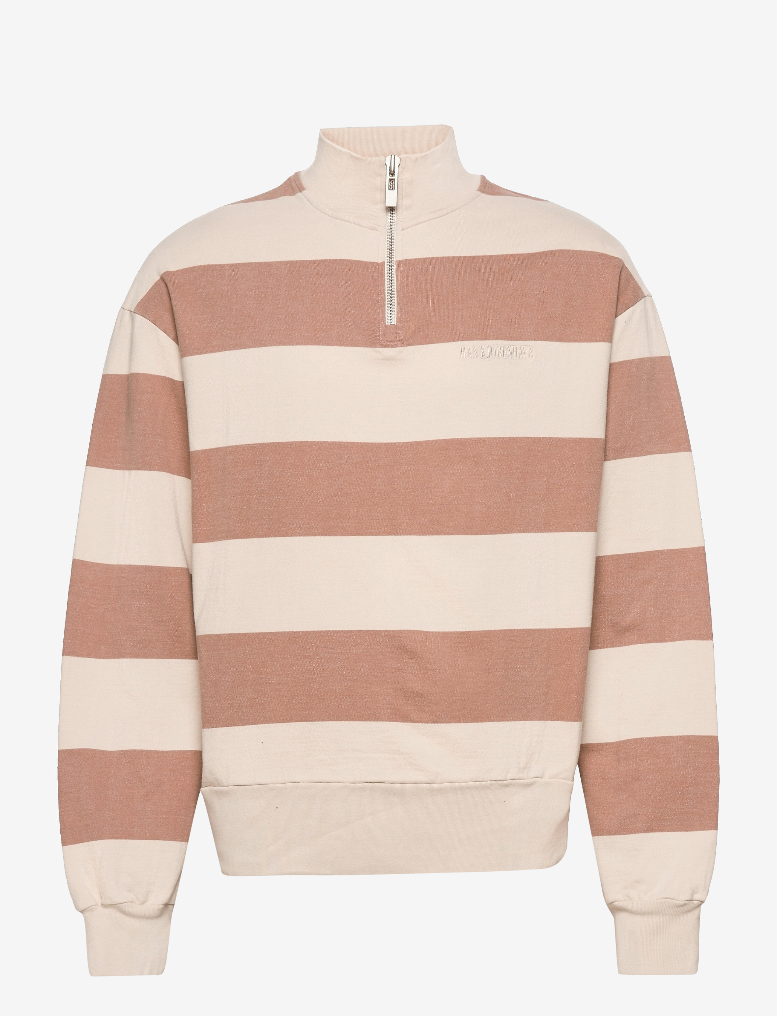 HAN Kjøbenhavn Clothing - Half Zip Sweat - off white stripe - 0