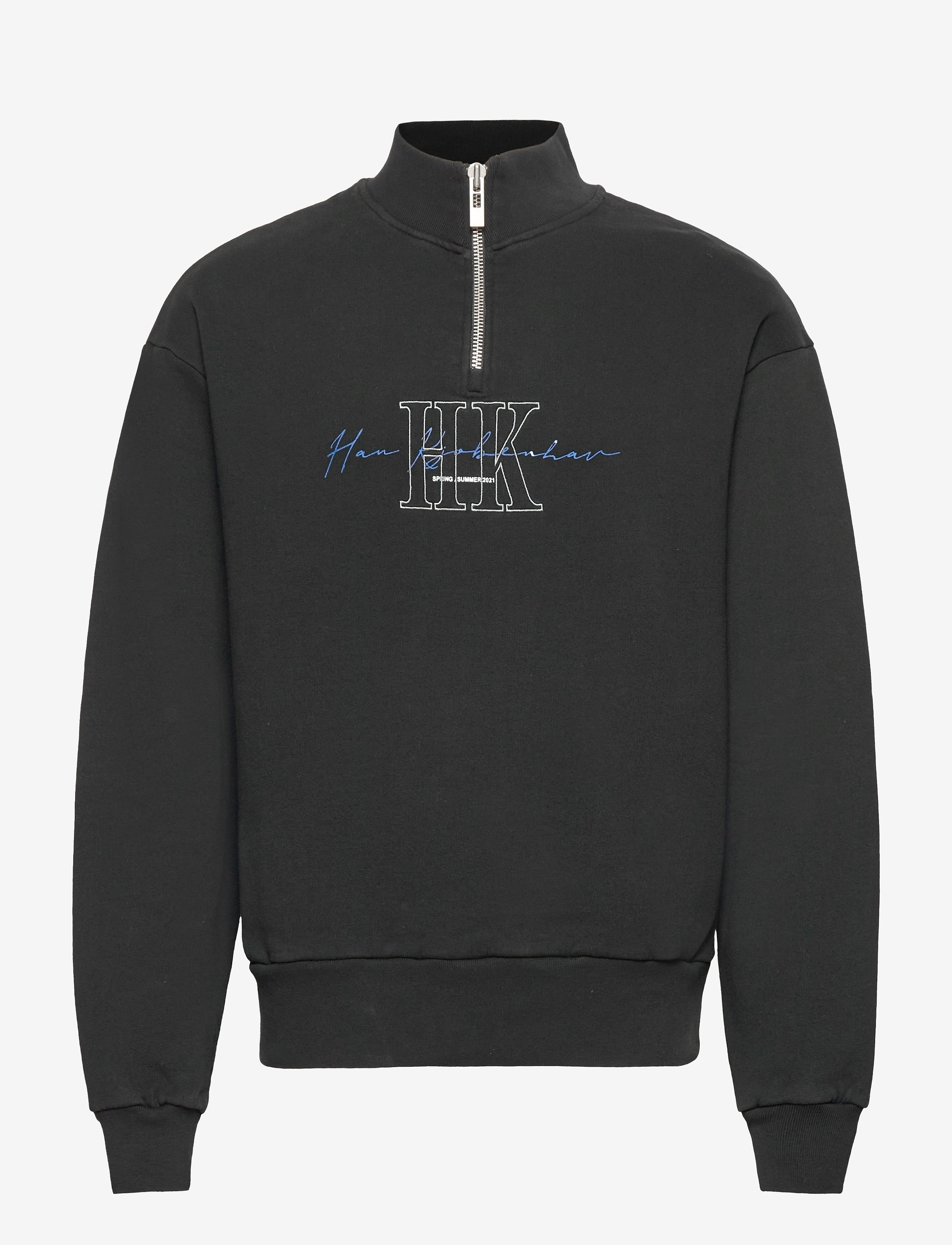 HAN Kjøbenhavn Clothing - Half Zip Sweat - faded black hk - 0
