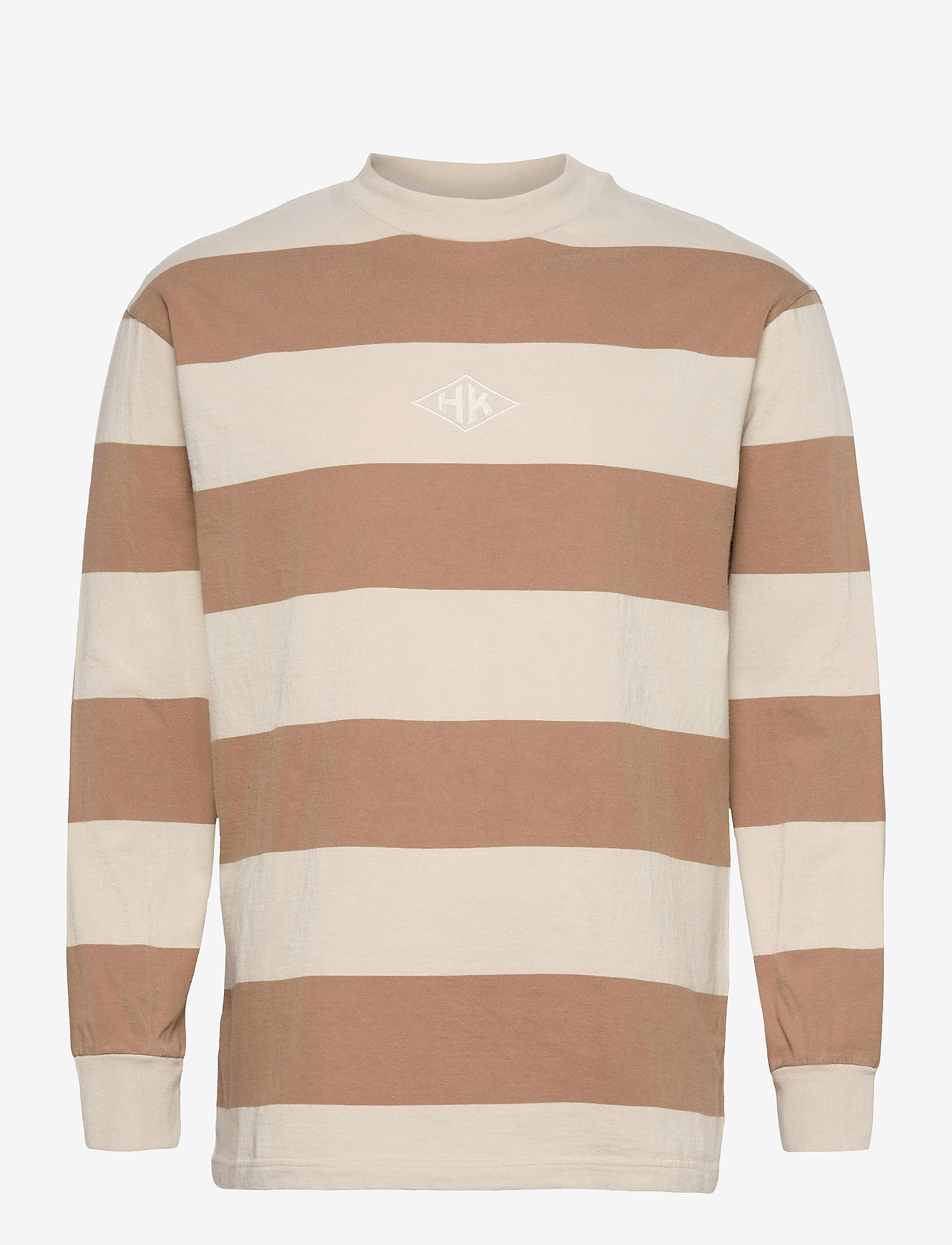 HAN Kjøbenhavn Clothing - Boxy Tee Long Sleeve - off white stripe - 0