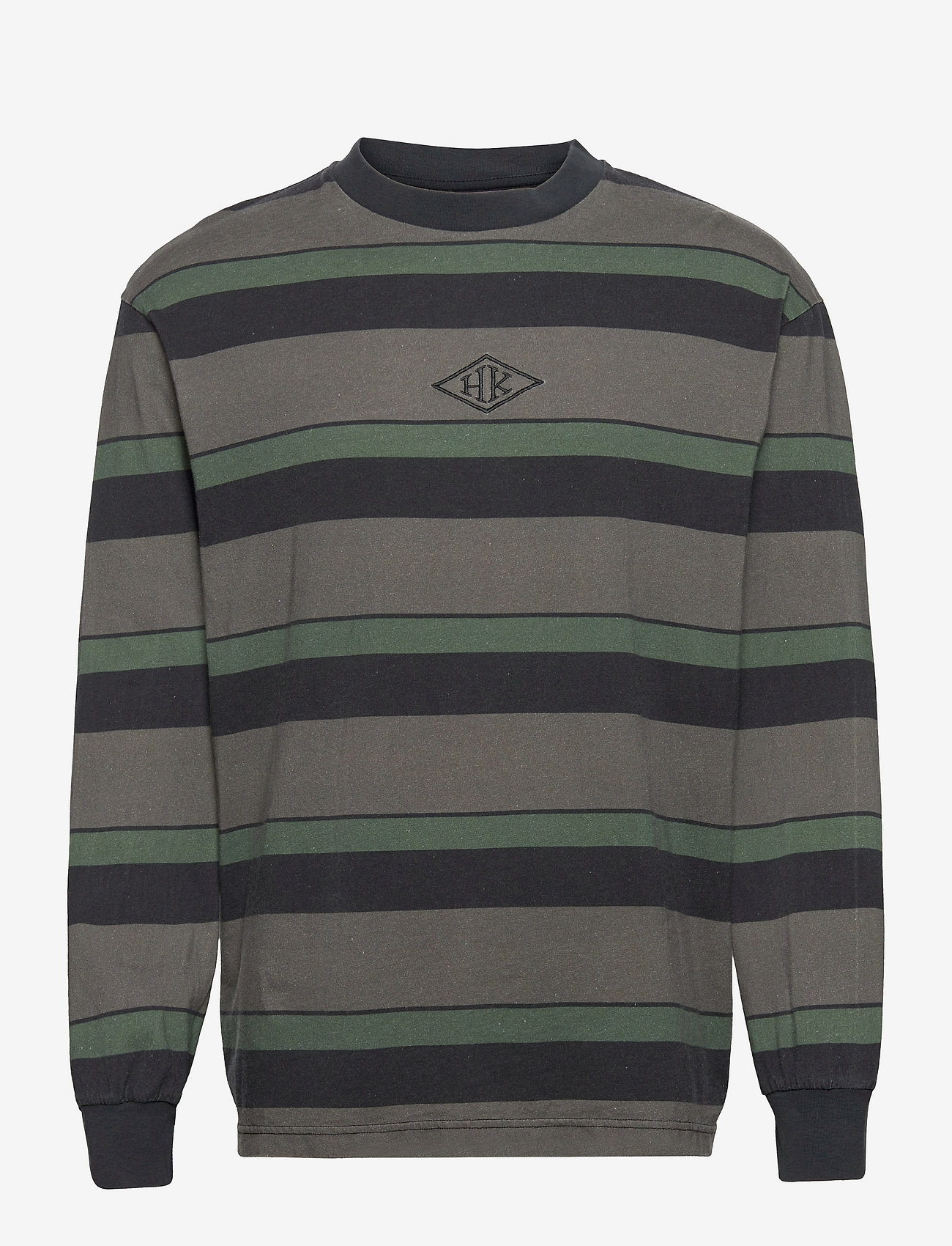 HAN Kjøbenhavn Clothing - Boxy Tee Long Sleeve - dark tonal stripes - 0