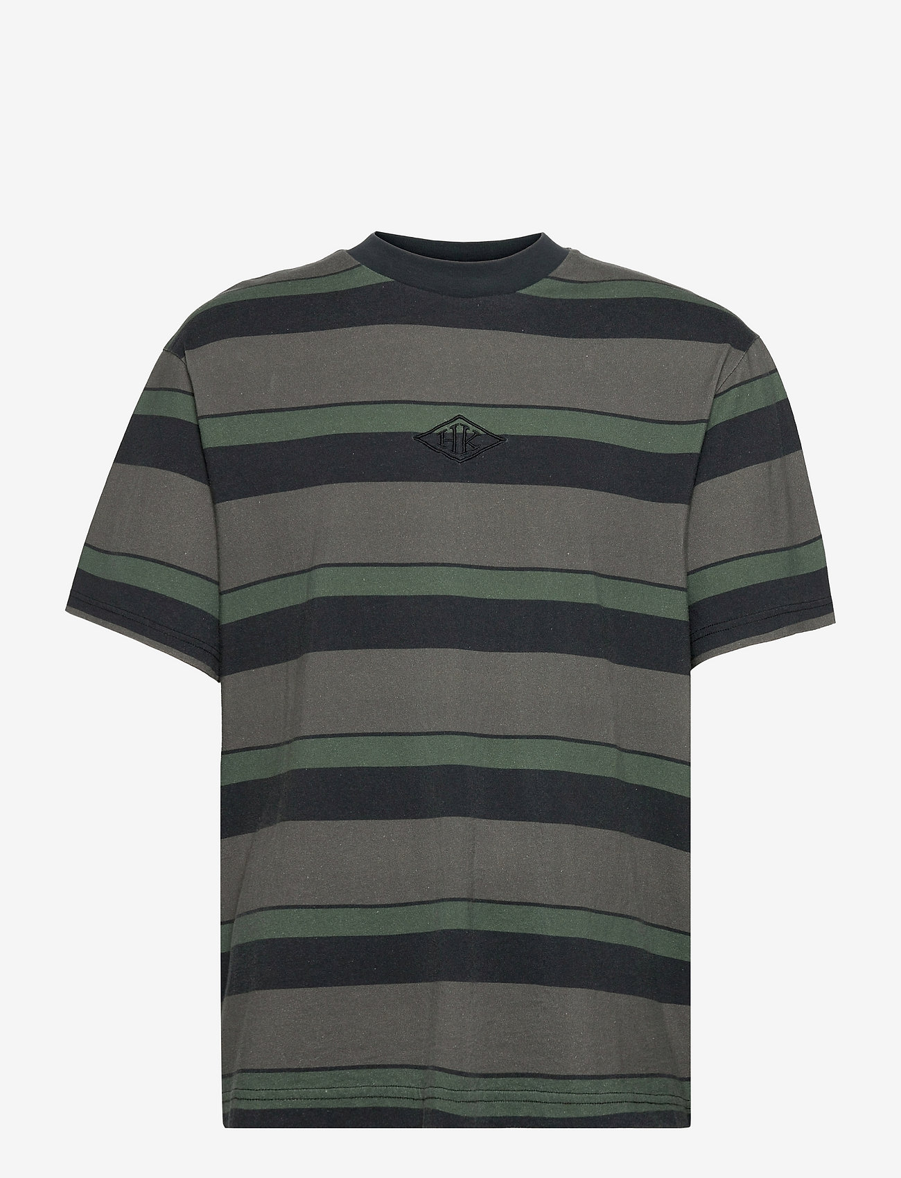HAN Kjøbenhavn - Boxy Tee Short Sleeve - dark tonal stripes - 0